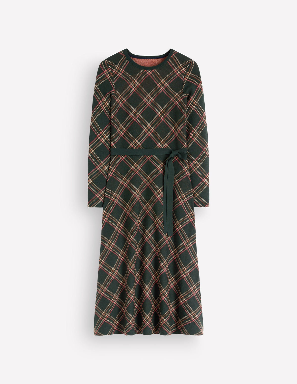 Crew Midi Jacquard Dress-Green Check - Image 8