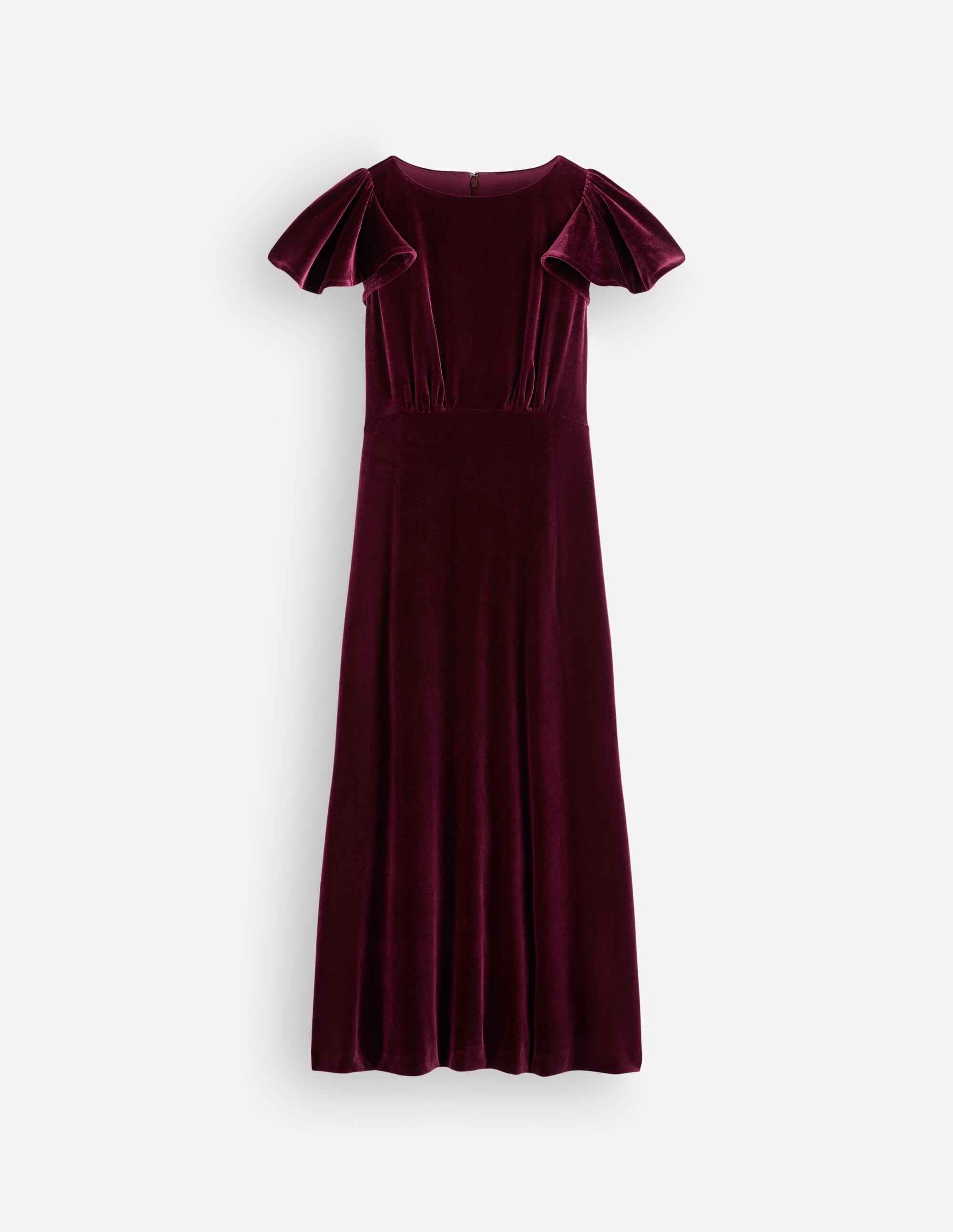 Draped Sleeve Velvet Dress - Dark Cherry | Boden UK