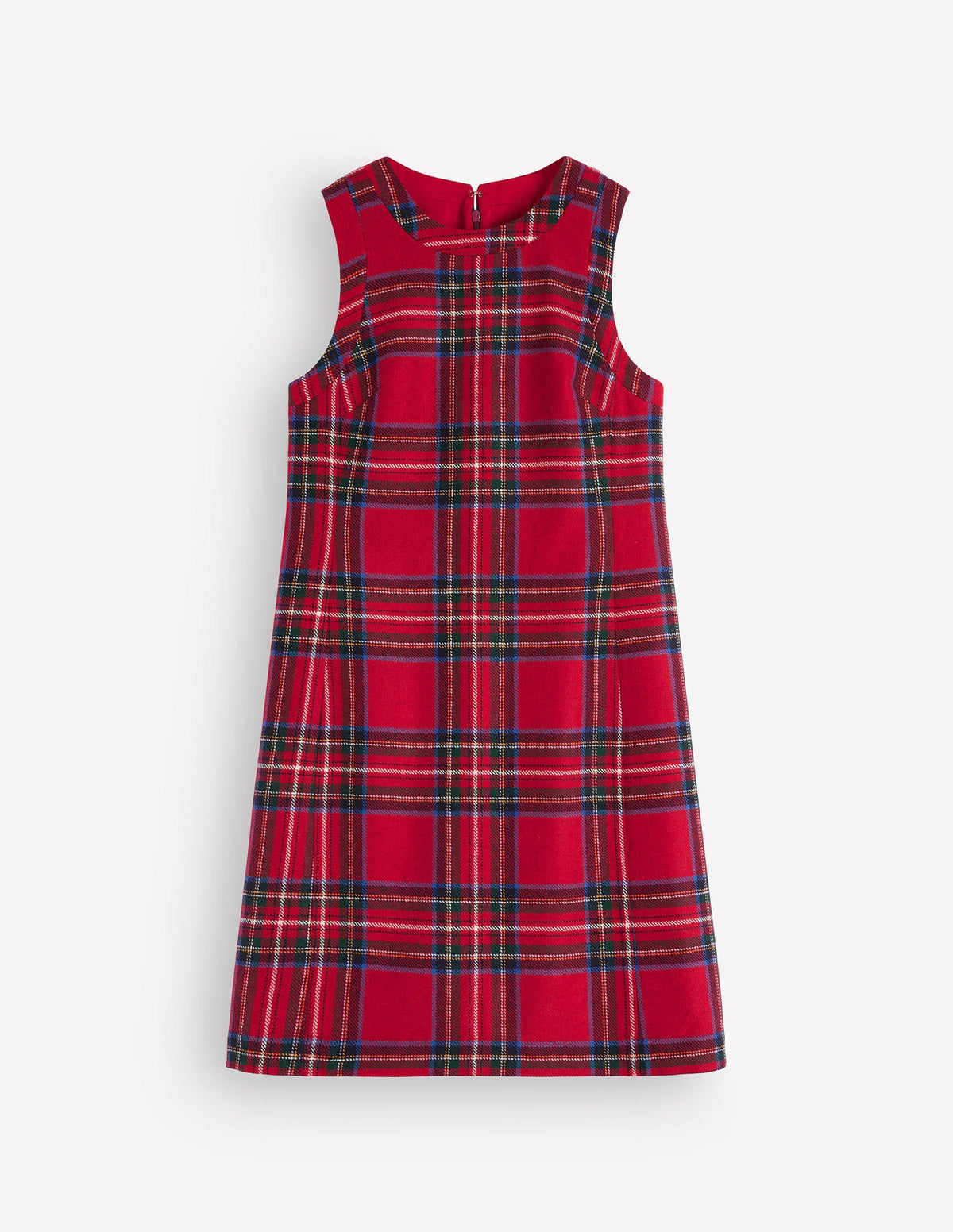 Lou Wool Check Shift Dress-Red, Blue and Green Check-9