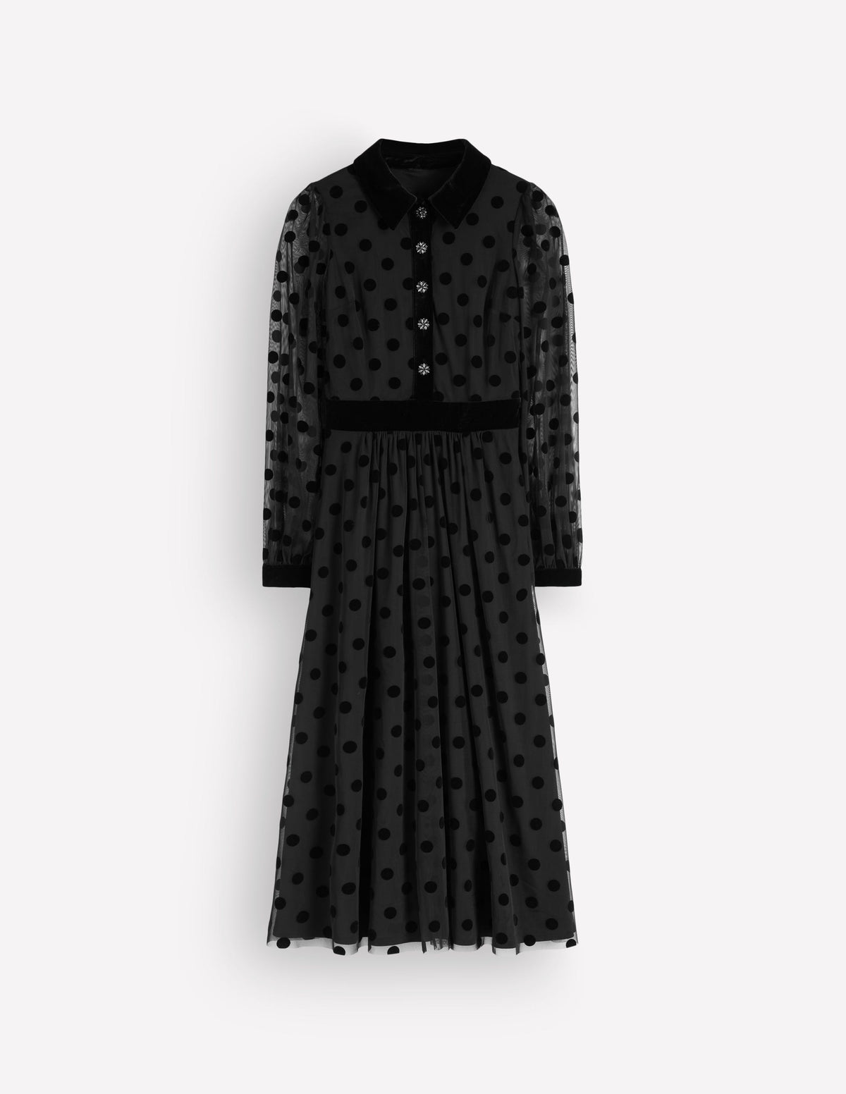 Contrast Detail Tulle Dress-Black - Image 8