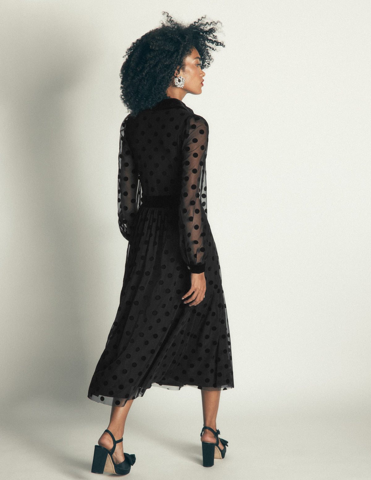 Contrast Detail Tulle Dress-Black - Image 4