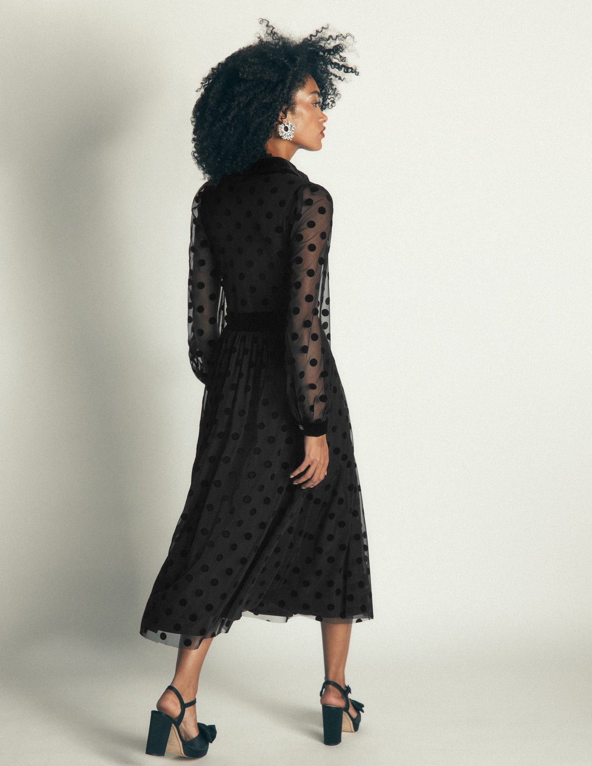 Contrast Detail Tulle Dress-Black - Image 4