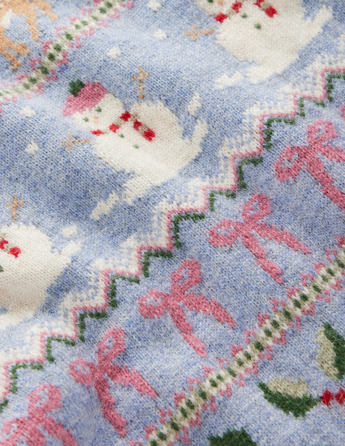 Edie Fair Isle Jumper-Blue snowman fair isle - Image 6