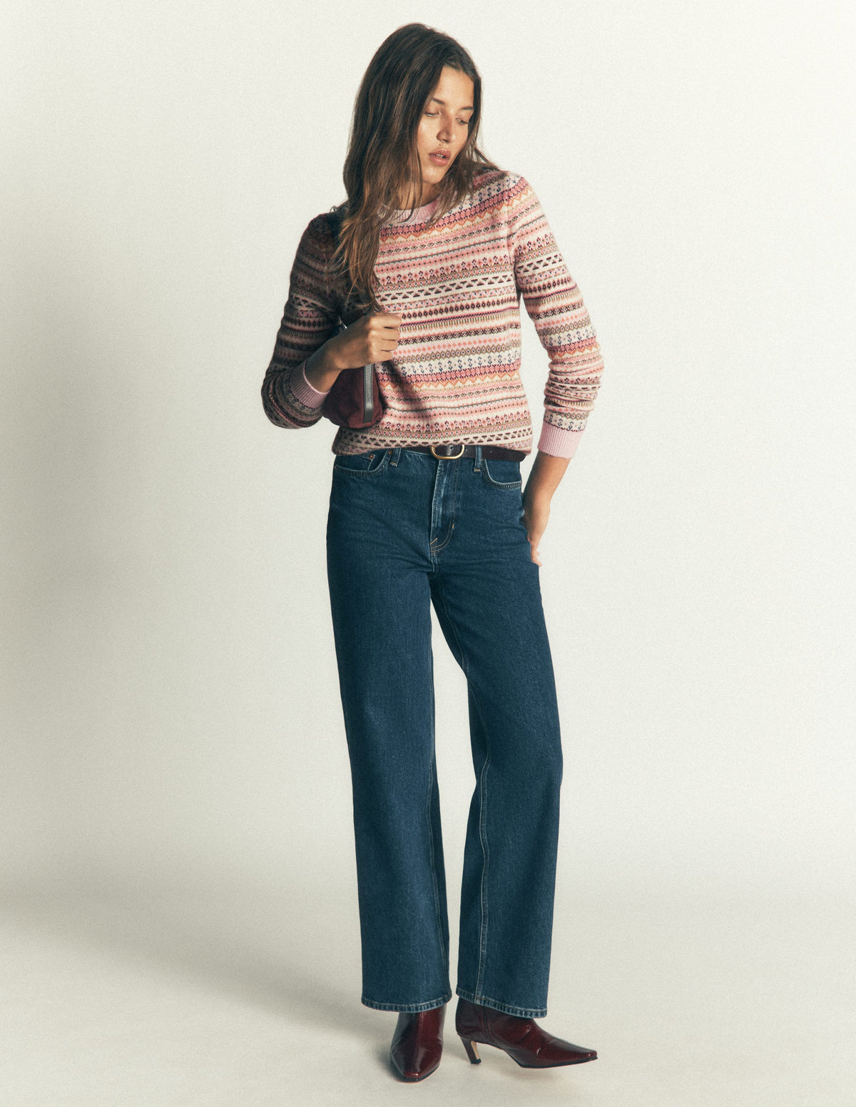 Edie Fair Isle Jumper-Pink all over fair isle-6