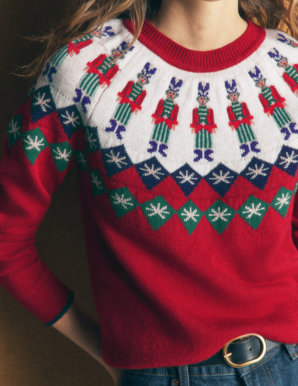 Edie Fair Isle Jumper-Red Solider fair isle - Image 2