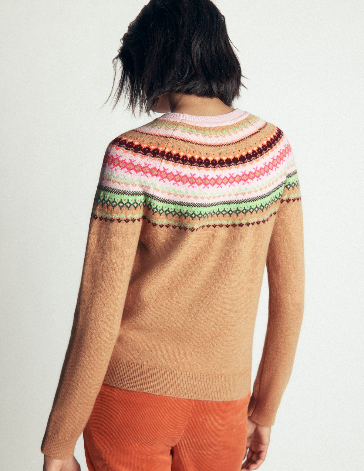 Edie Fair Isle Jumper-Camel fair isle-3