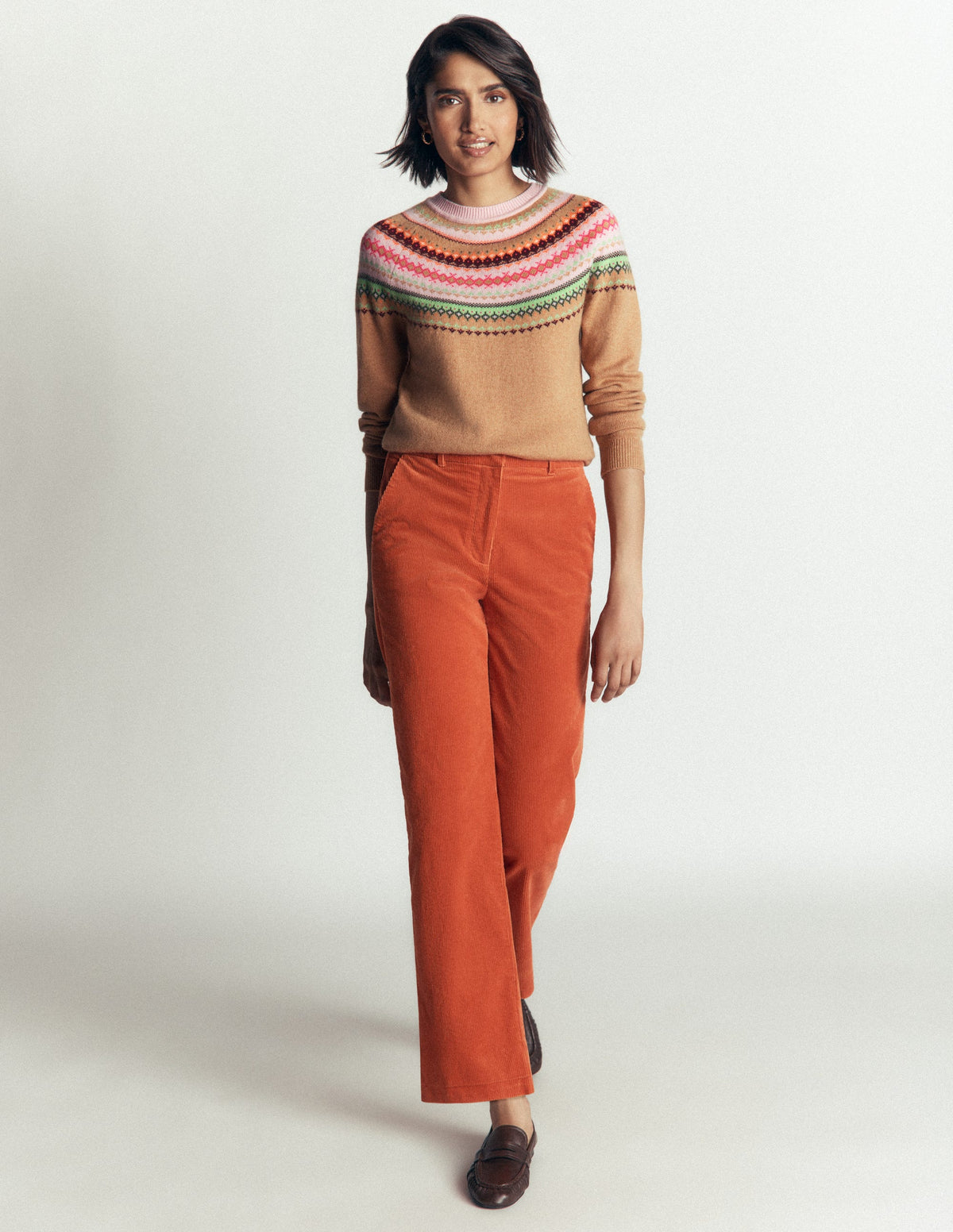 Edie Fair Isle Jumper-Camel fair isle-4