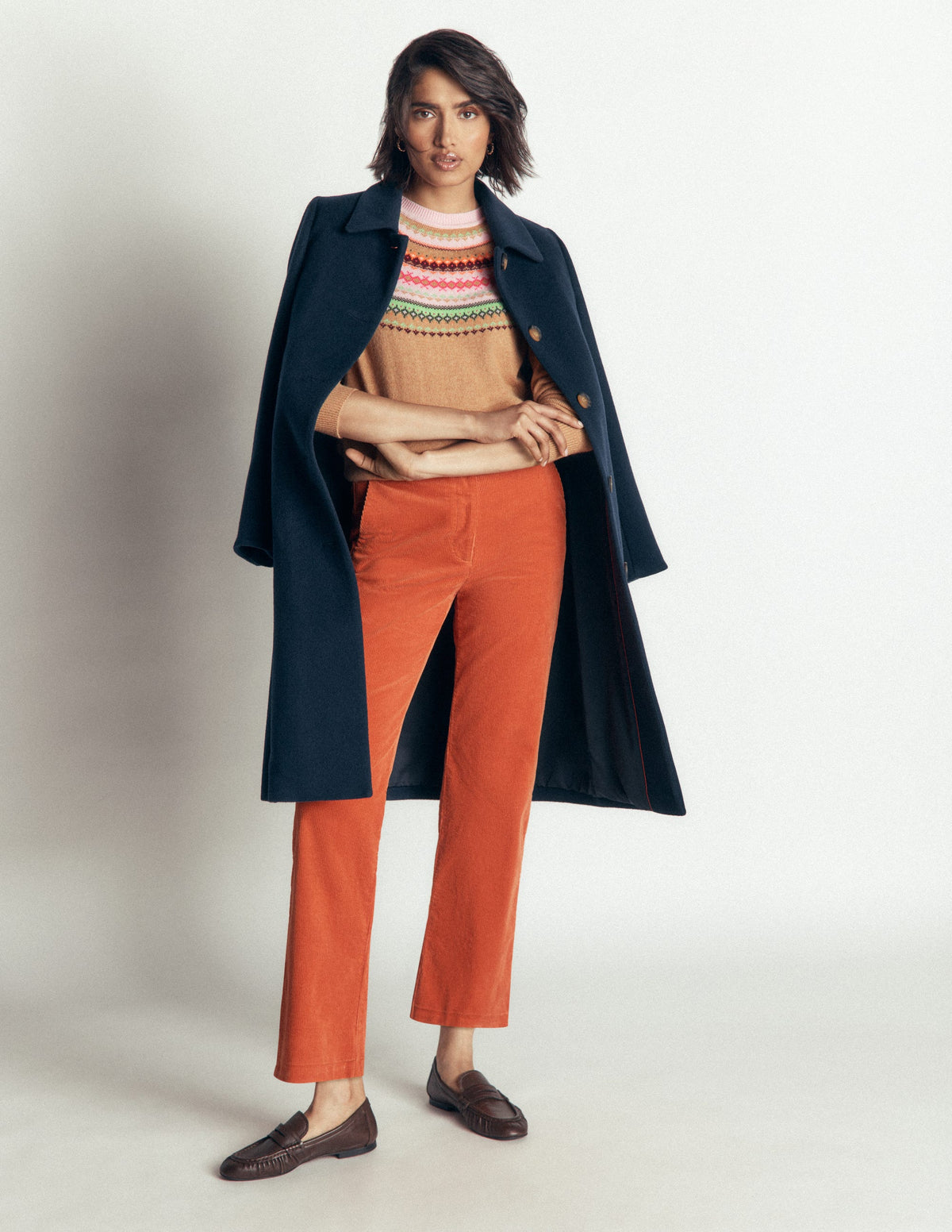 Edie Fair Isle Jumper-Camel fair isle - Image 5