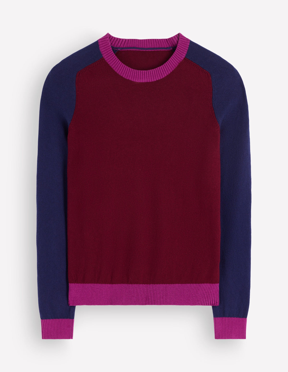 Meg Raglan Sleeve Jumper-Merlot, Colour Block-5