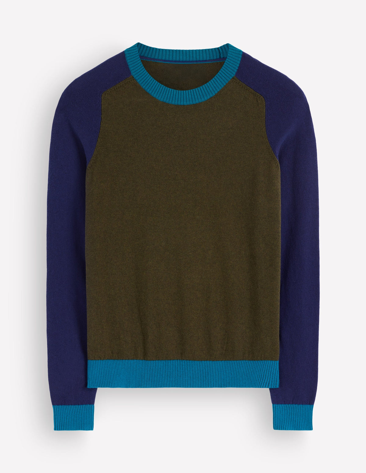 Meg Raglan Sleeve Jumper-Forest Glade, Colour Block - Image 5