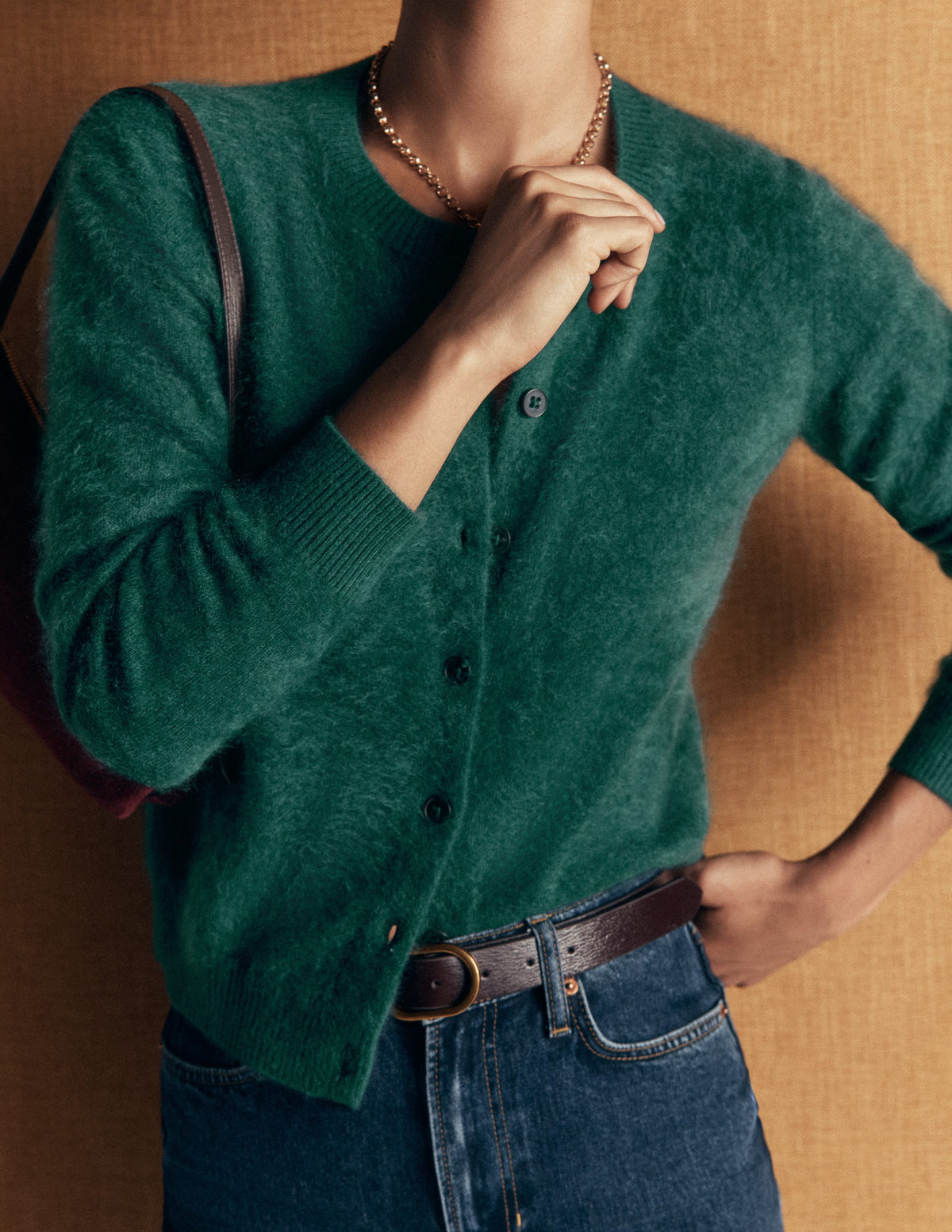 Kat Brushed Cashmere Cardigan-Midnight Teal-2