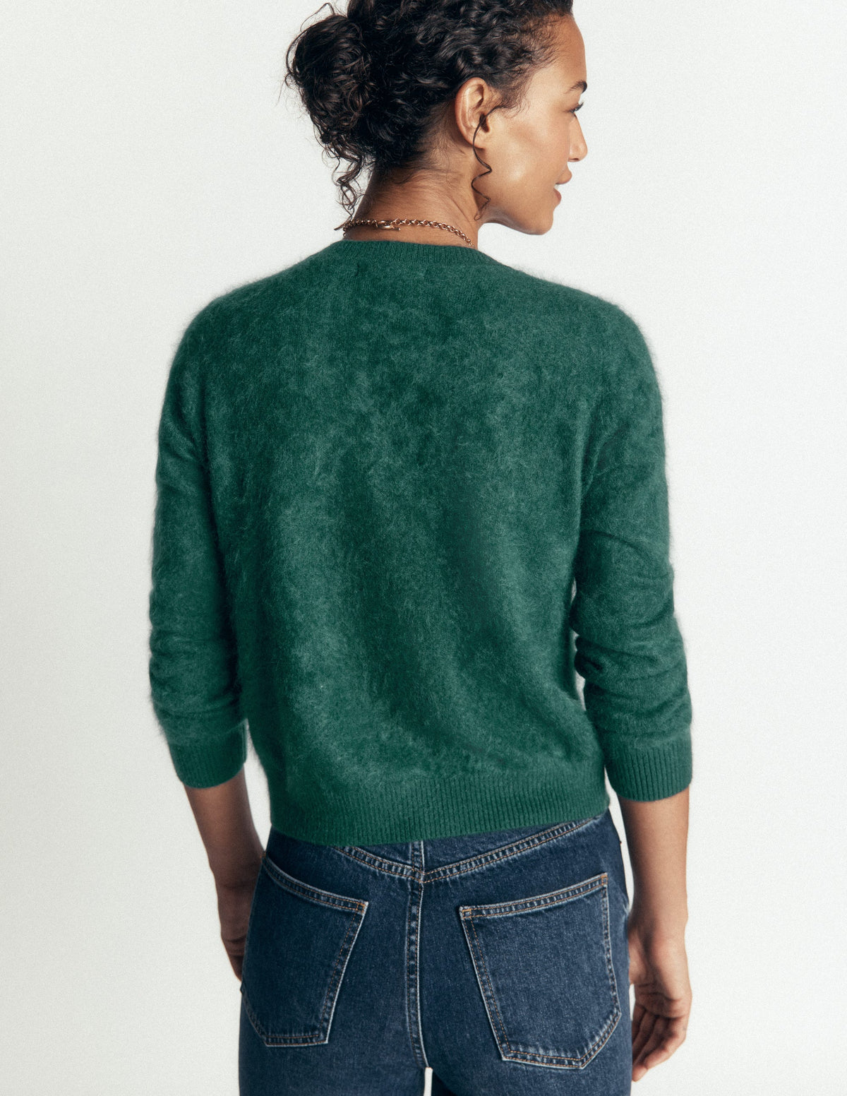 Kat Brushed Cashmere Cardigan-Midnight Teal-3