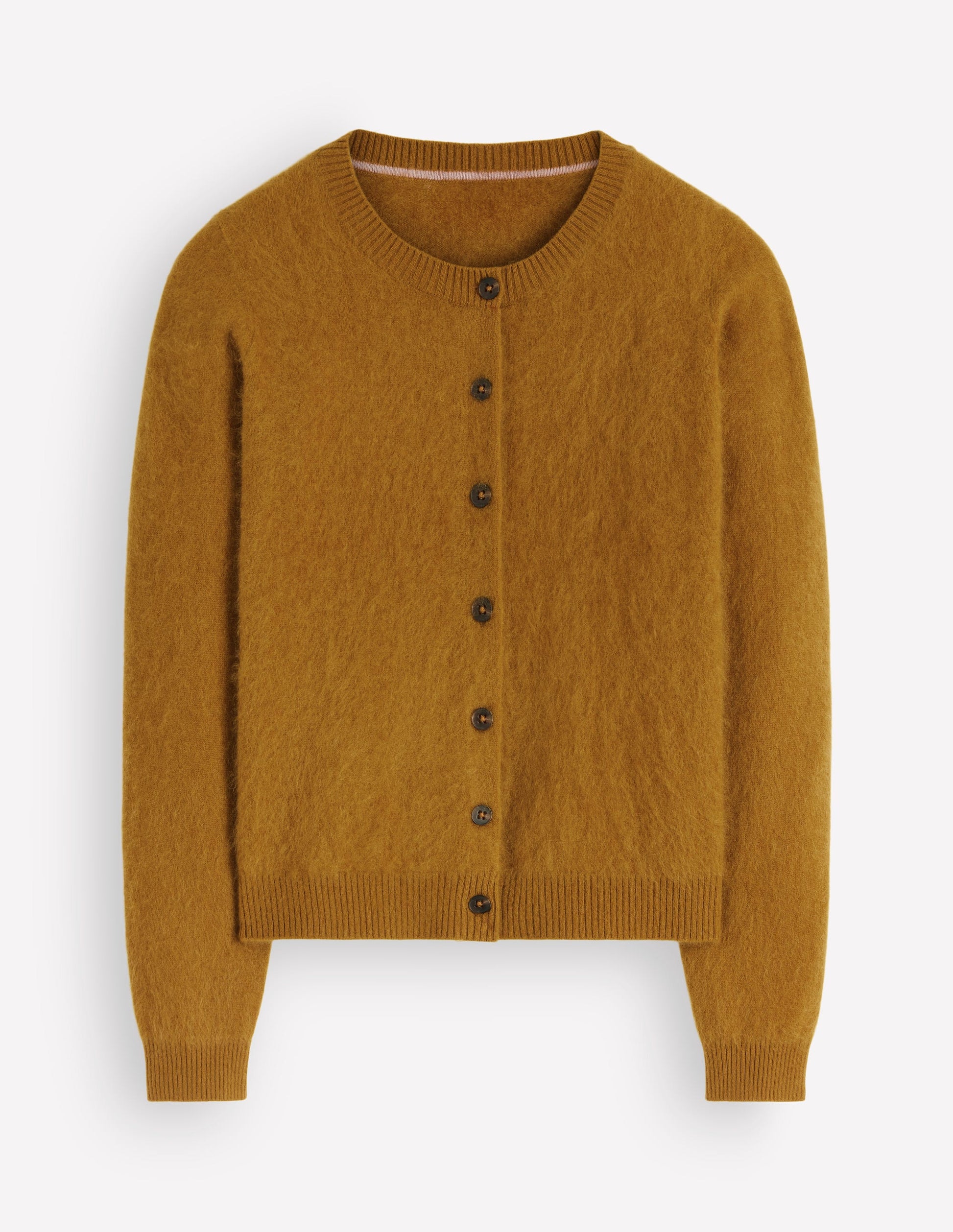 Kat Brushed Cashmere Cardigan-Toffee Brown-6