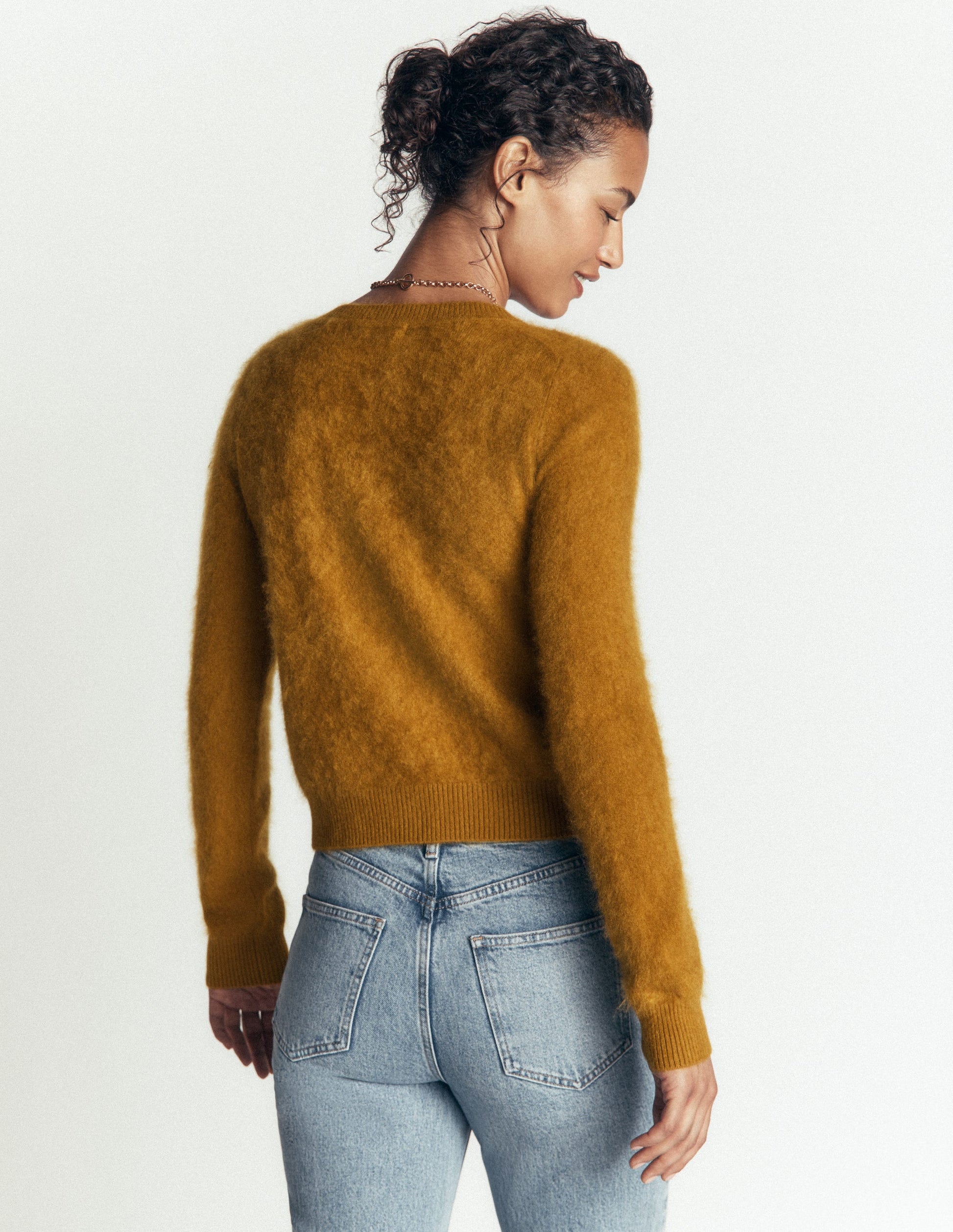 Kat Brushed Cashmere Cardigan-Toffee Brown-3