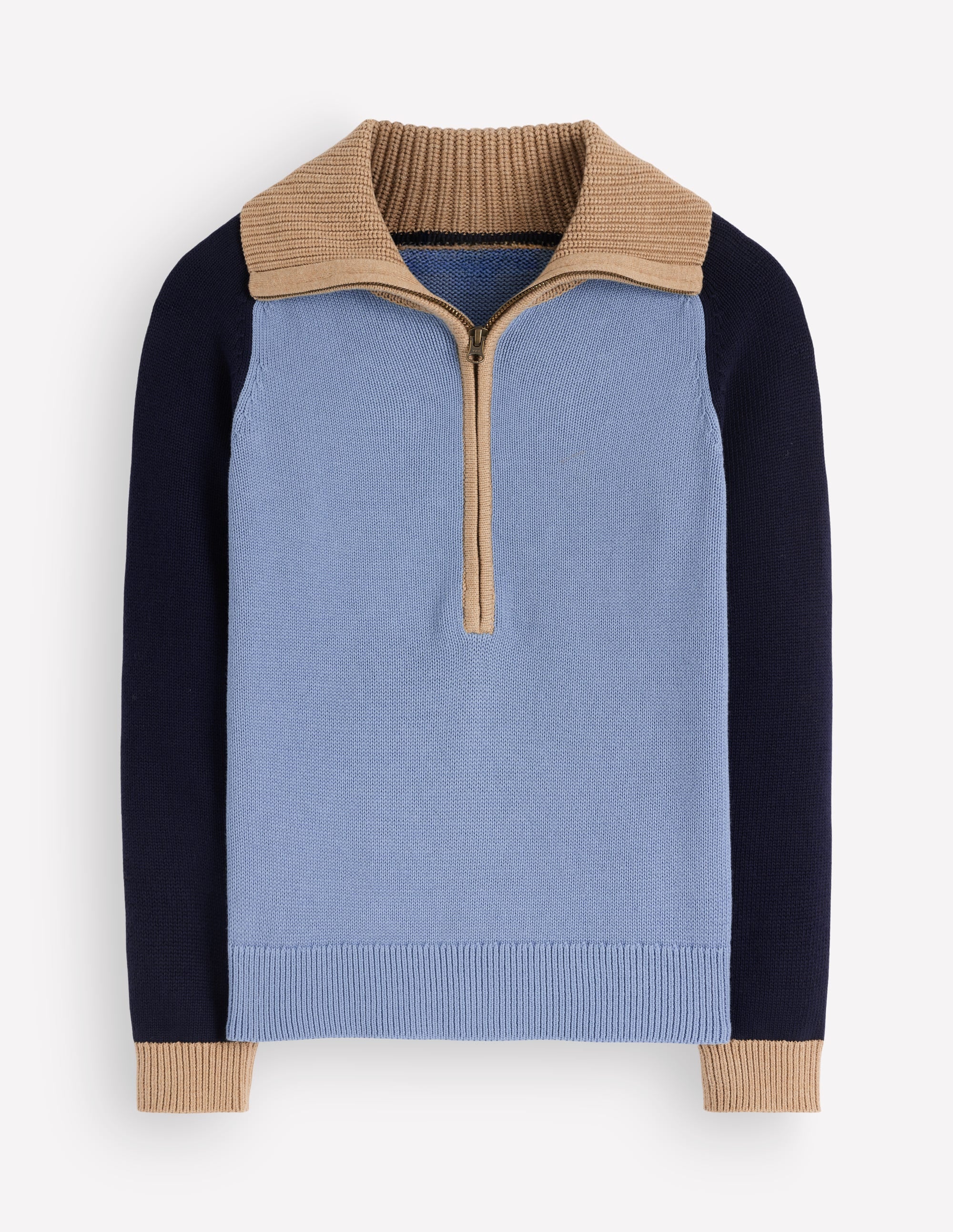 Lucy Half Zip Jumper-Blue Colour Block - Image 6