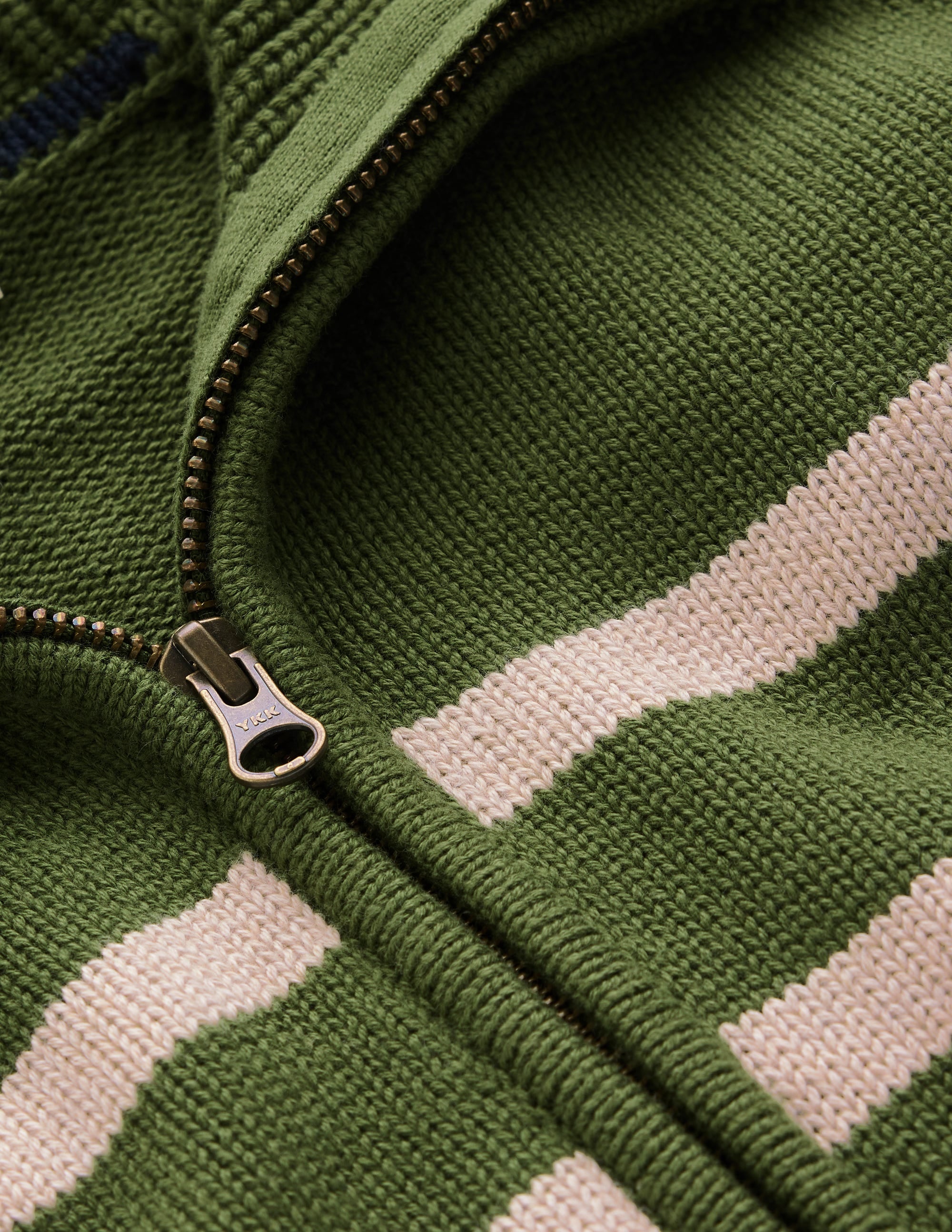 Lucy Half Zip Jumper-Green Stripe - Image 7