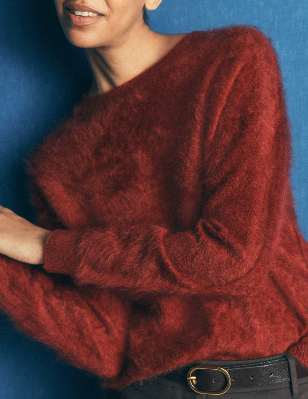 Kat Brushed Cashmere Jumper-Burnt Orange-2
