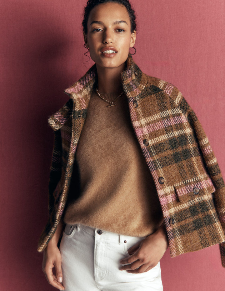 Kat Brushed Cashmere Jumper-Camel Melange
