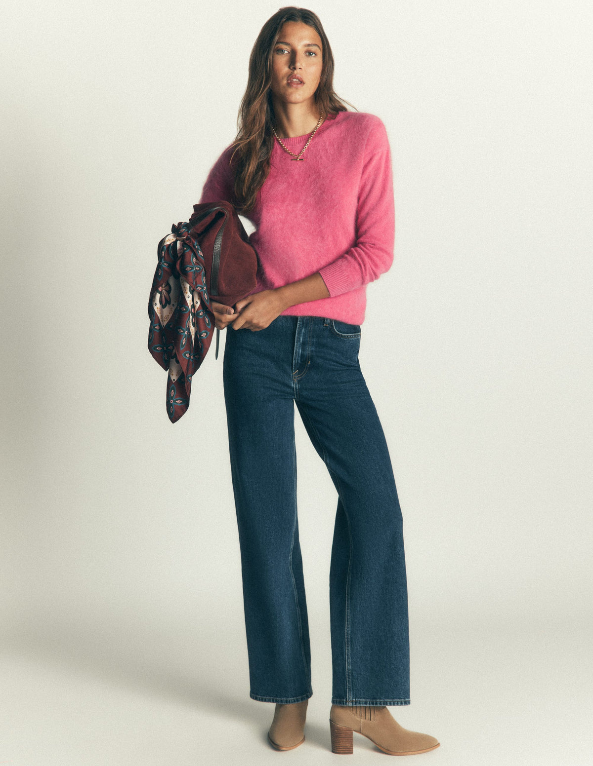 Kat Brushed Cashmere Jumper-Rose Pink - Image 6