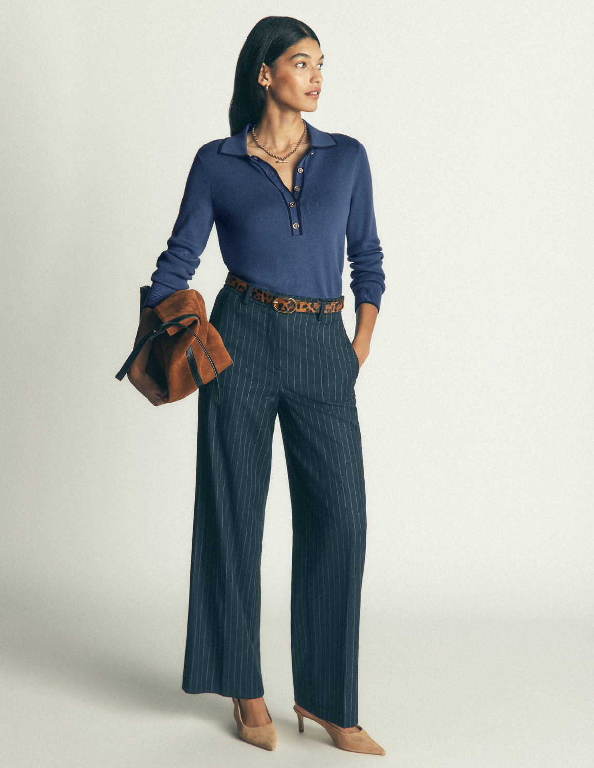 Liz Henley Jumper-Soft Indigo - Image 4