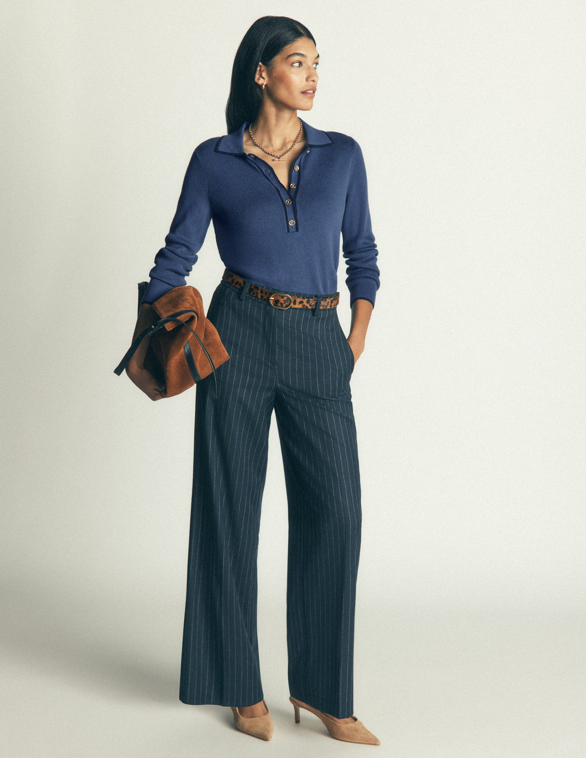 Liz Henley Jumper-Soft Indigo - Image 4