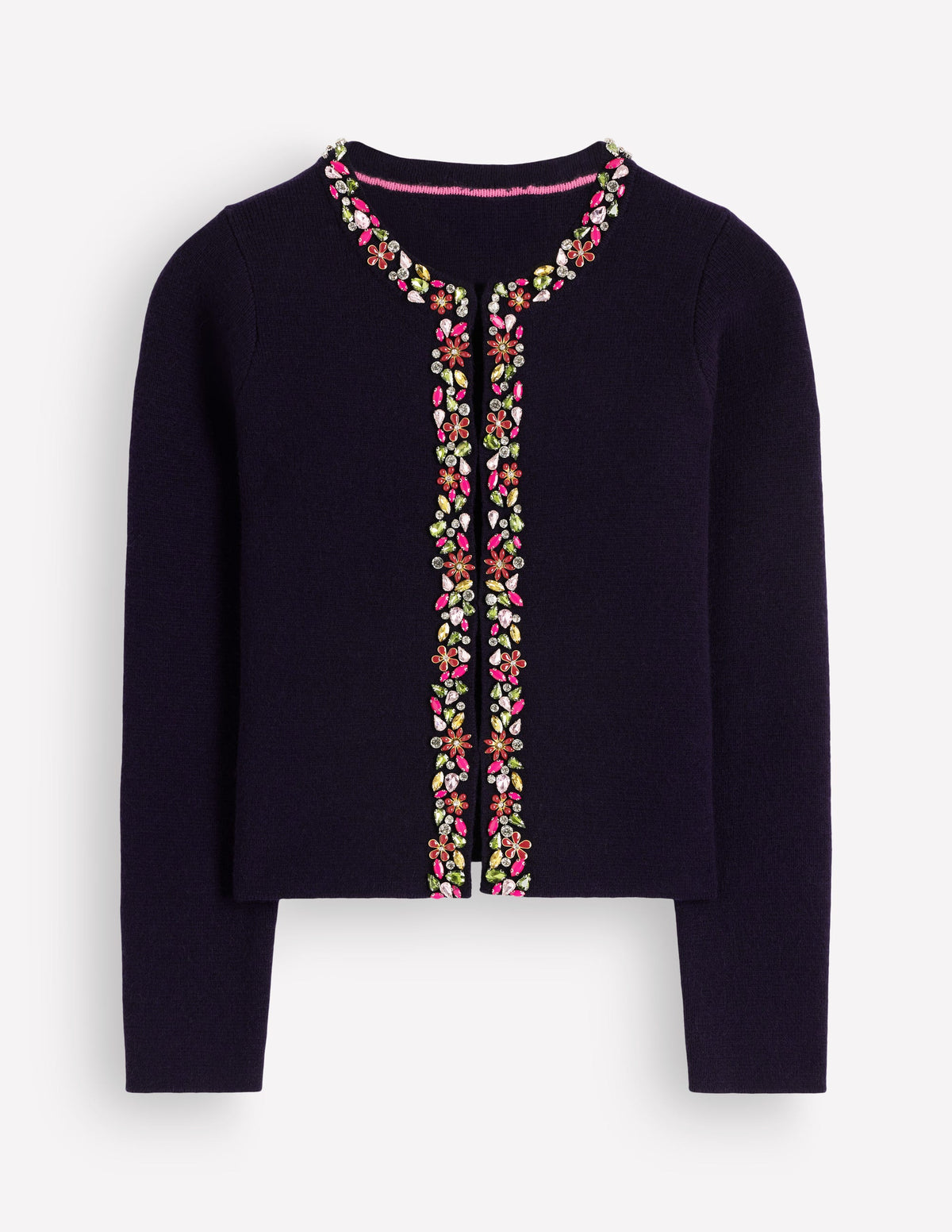 Embellished Knit Cardigan-Navy - Image 6