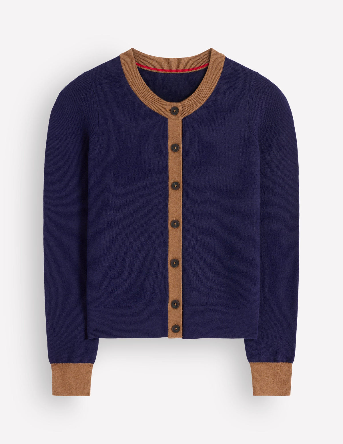 Grace Colour Block Cardigan-Navy, Camel - Image 5
