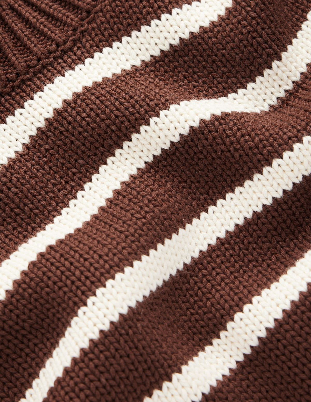 Lucy Chunky Cotton Jumper-brown, ivory stripe-7