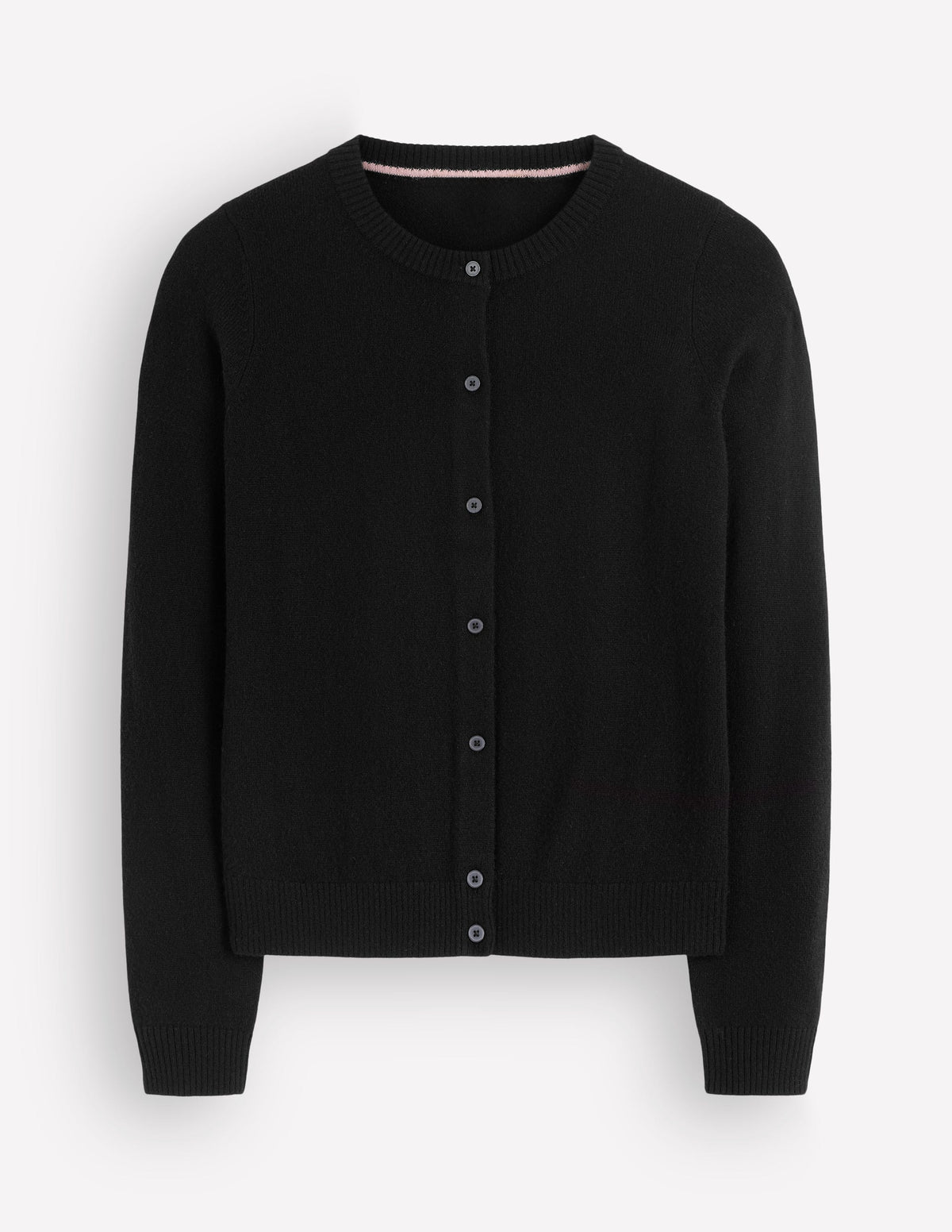 Elsie Cashmere Crew Cardigan-Black-5