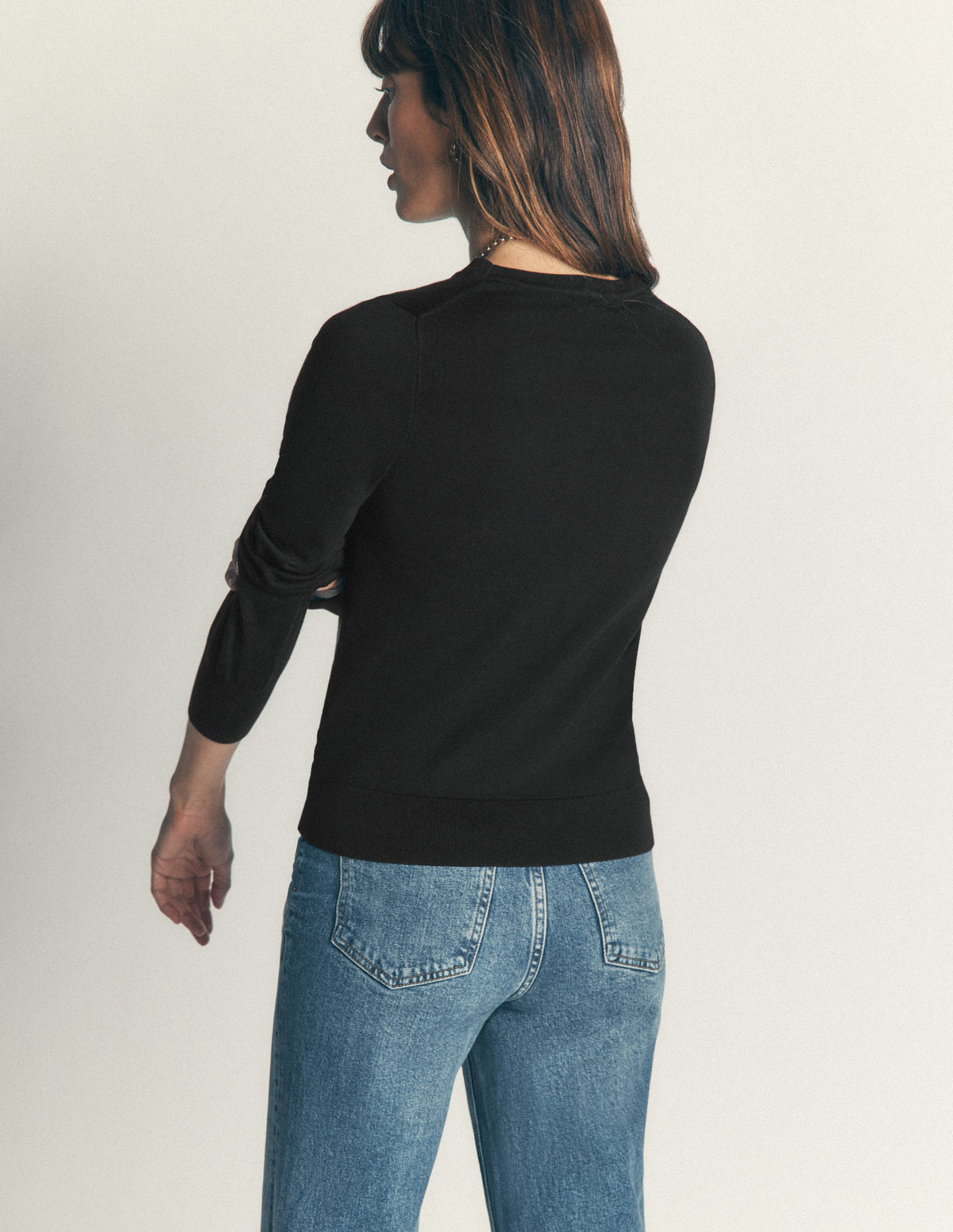 Camilla Cotton Crew Jumper-Black - Image 3