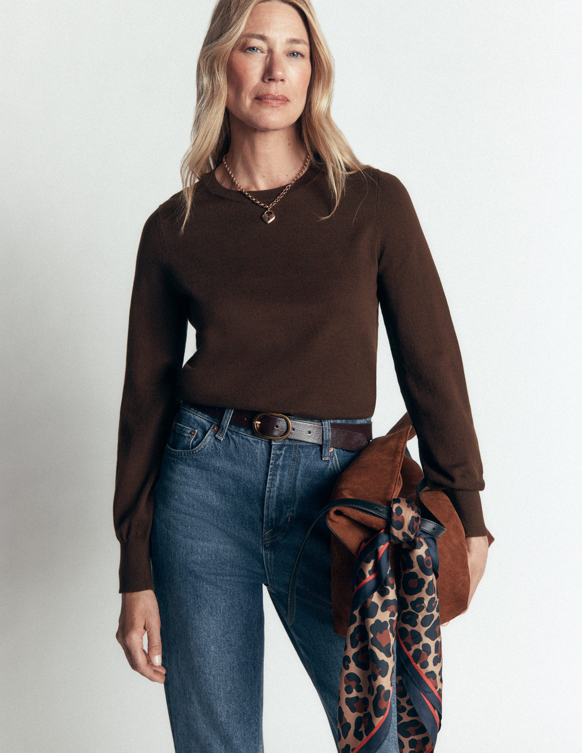 Camilla Cotton Crew Jumper-Bitter Chocolate-4