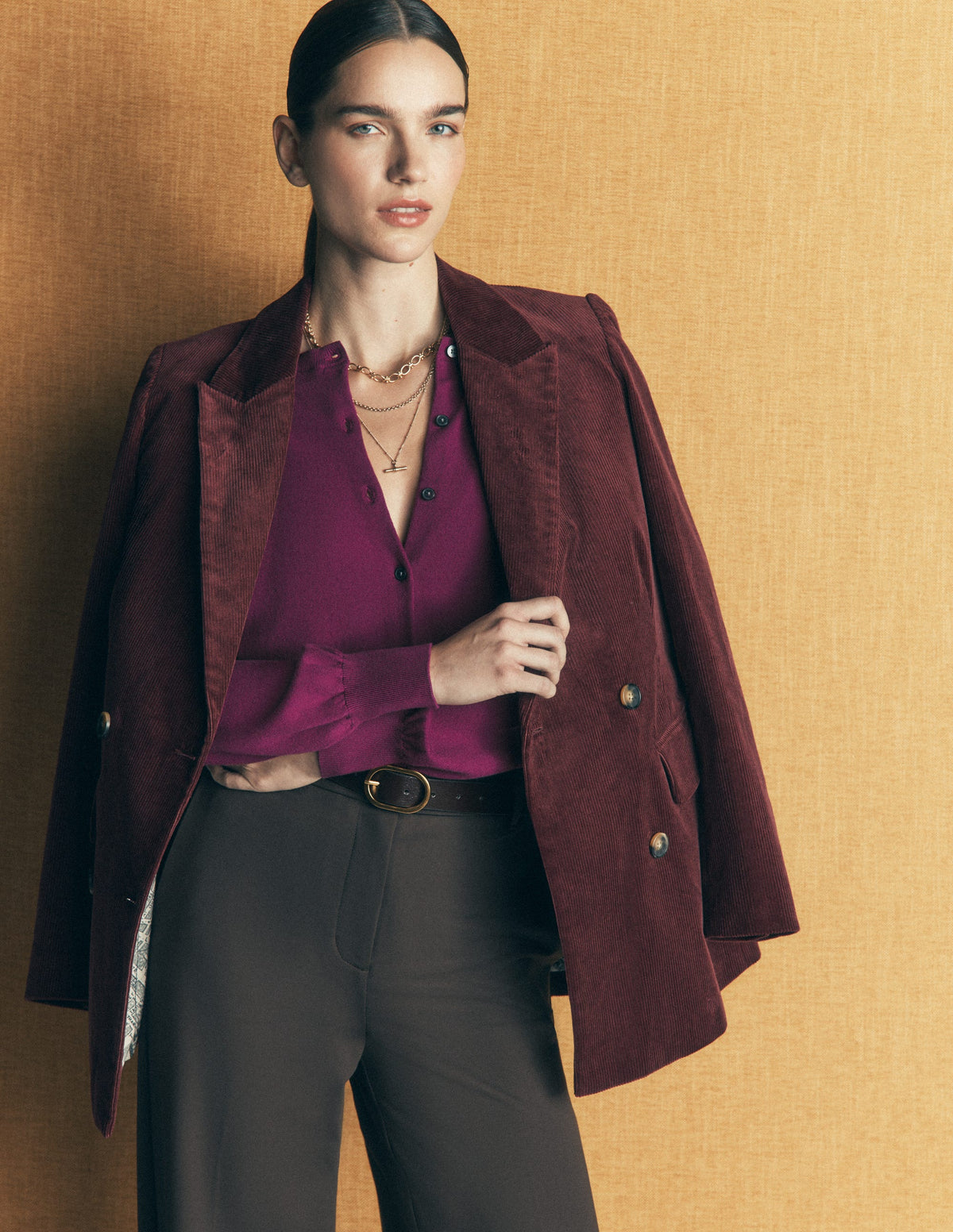 Camilla Cotton Crew Cardigan-Purple Potion - Image 1