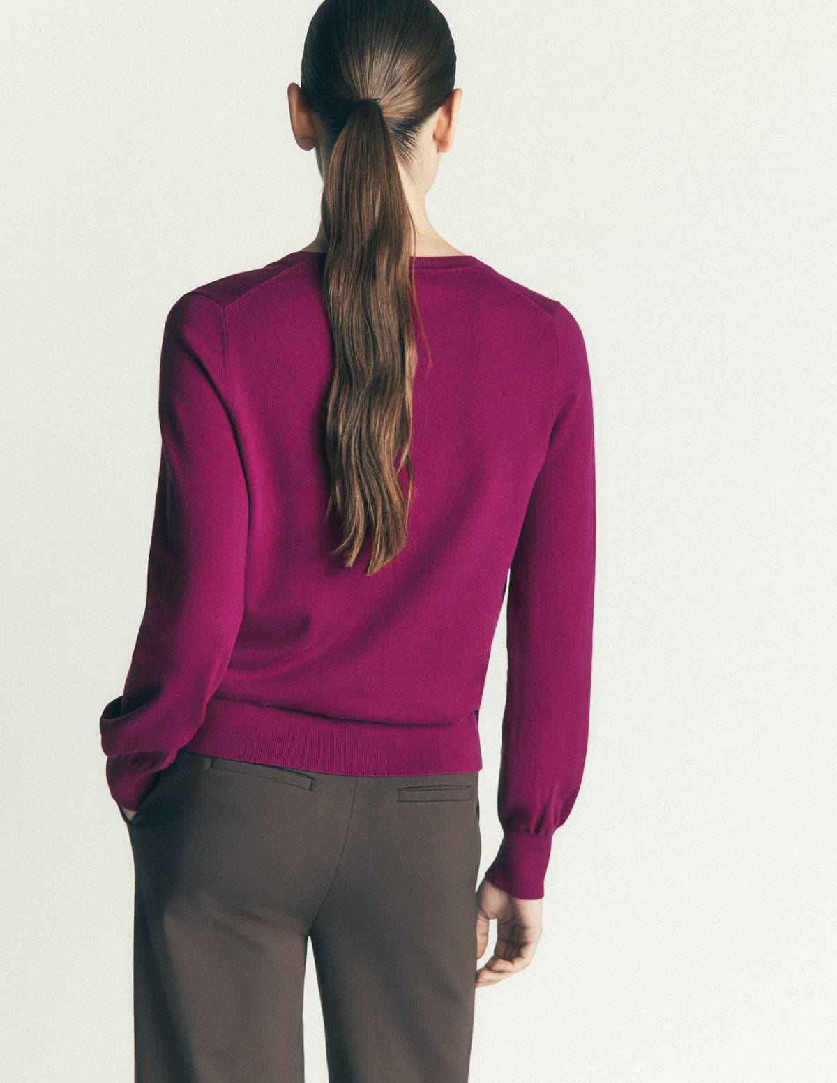 Camilla Cotton Crew Cardigan-Purple Potion - Image 3