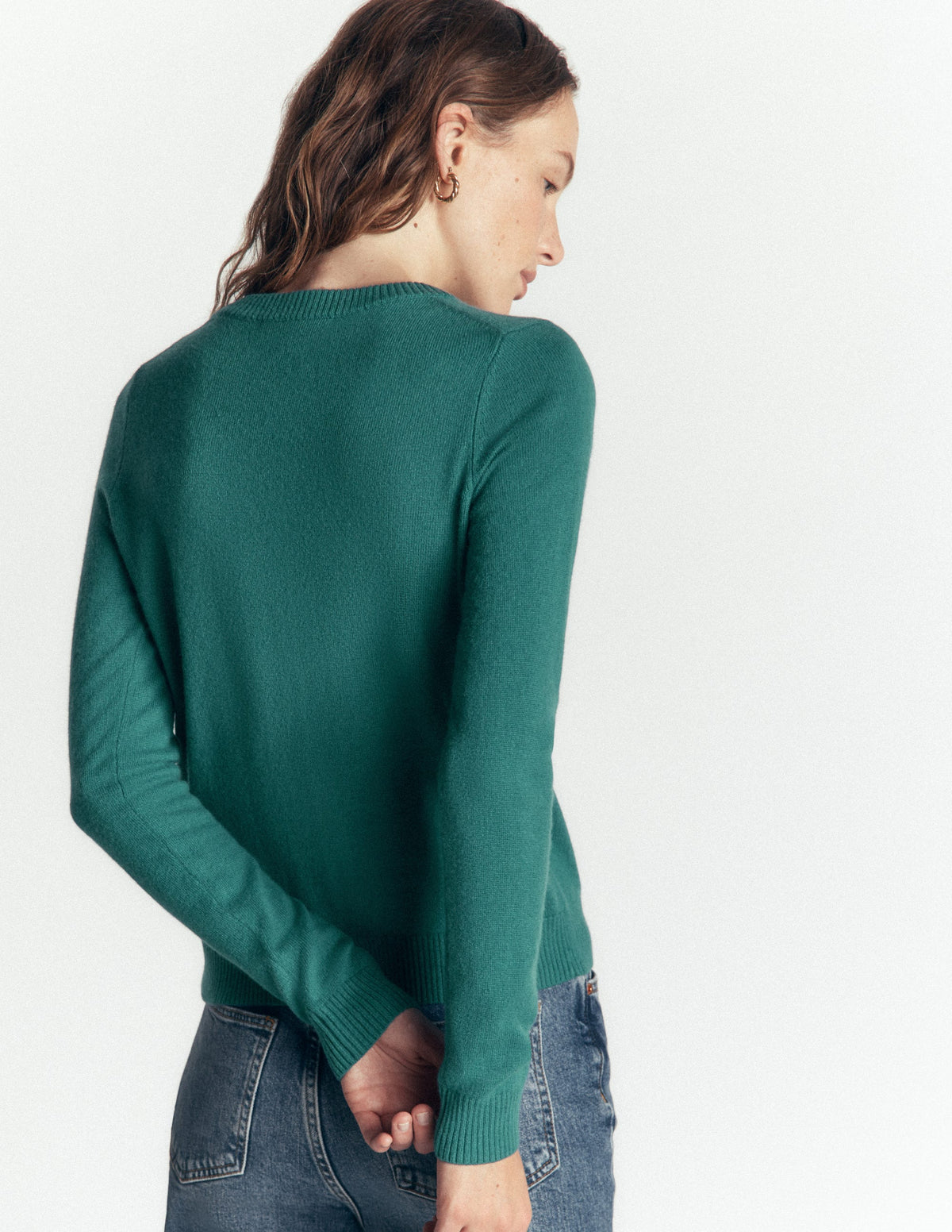 Elsie Cashmere Crew Jumper-Deep Sea Depths - Image 3