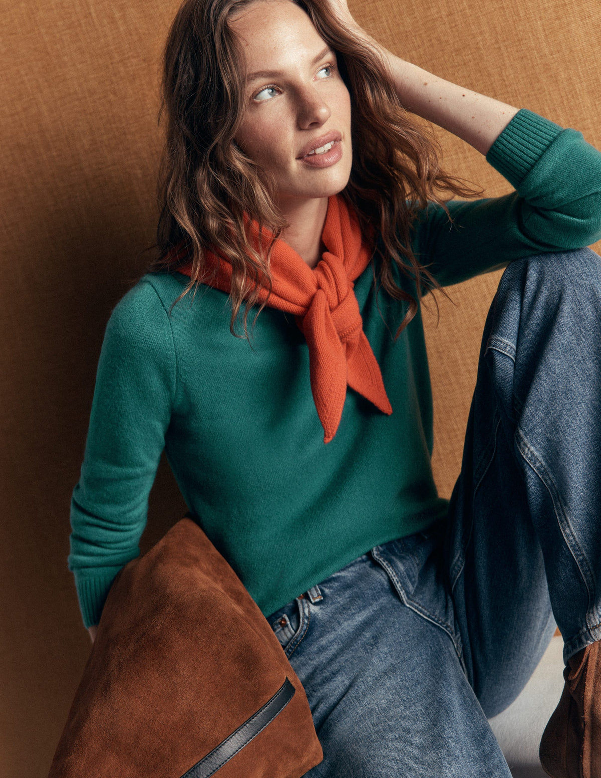 Elsie Cashmere Crew Jumper-Deep Sea Depths-5