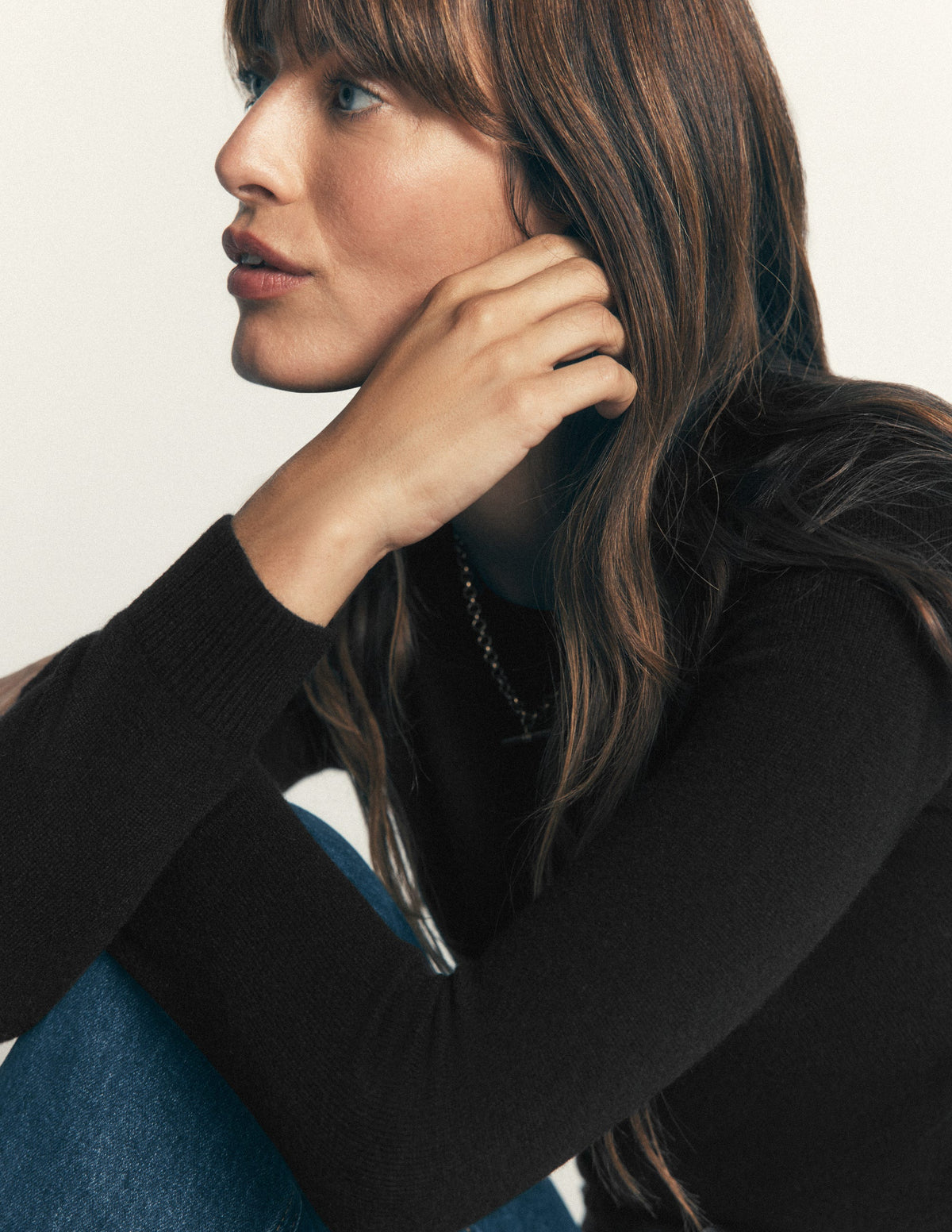 Elsie Cashmere Crew Jumper-Black-2