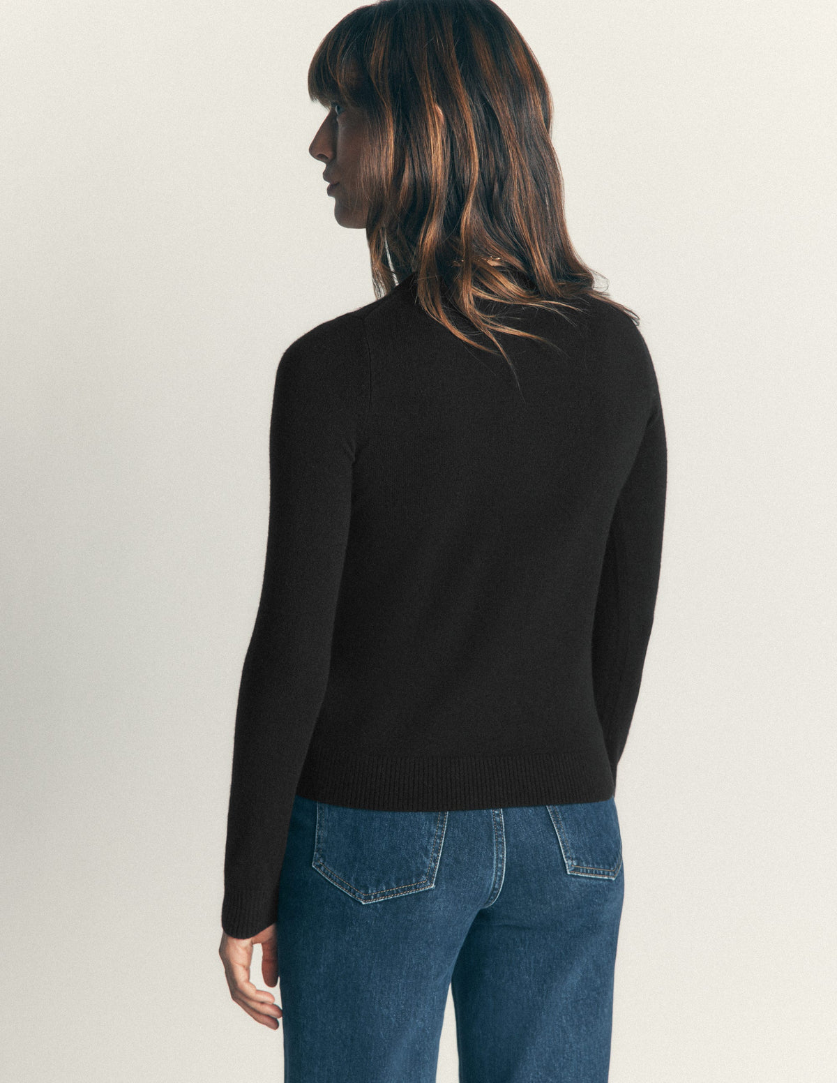 Elsie Cashmere Crew Jumper-Black-3