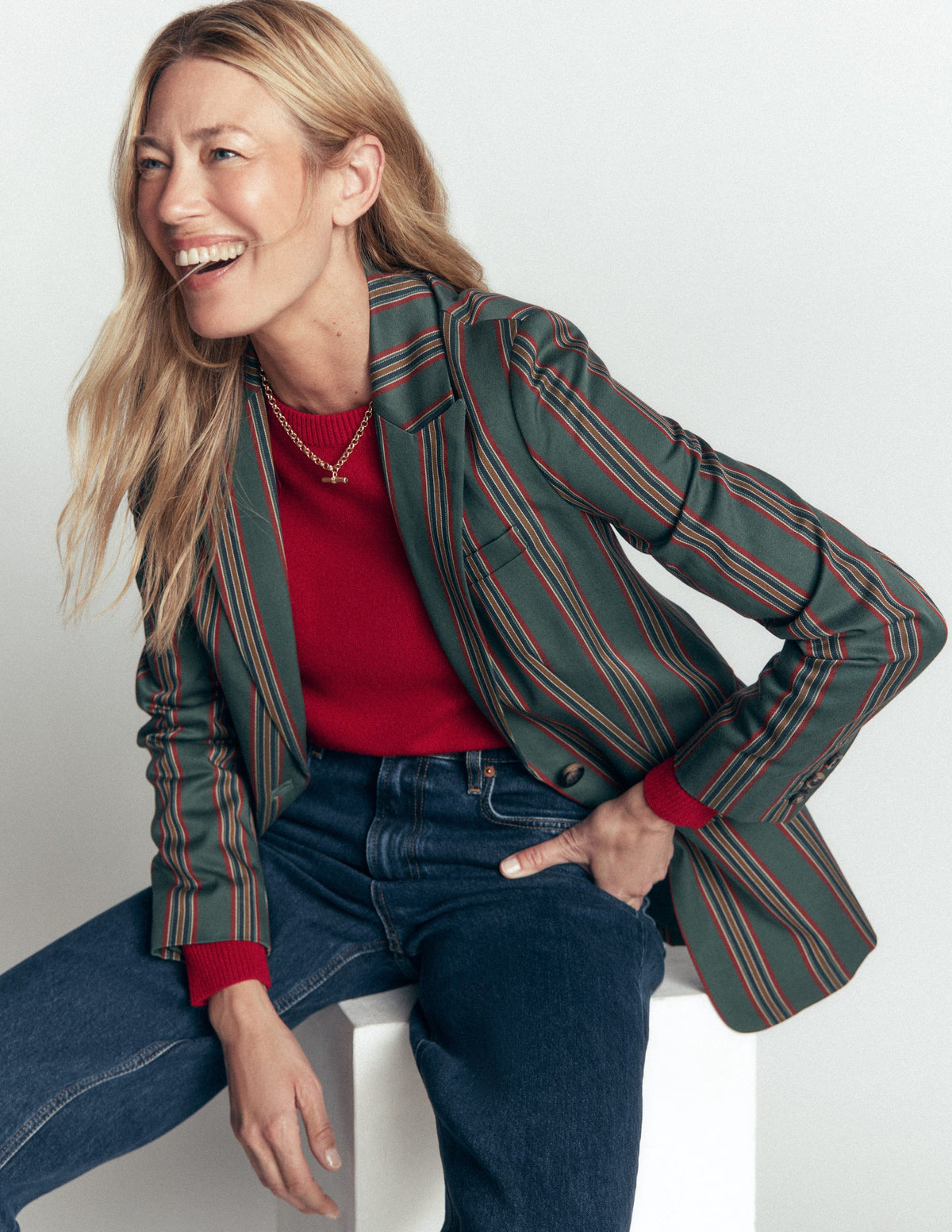 Elsie Cashmere Crew Jumper-Poppy Red-1