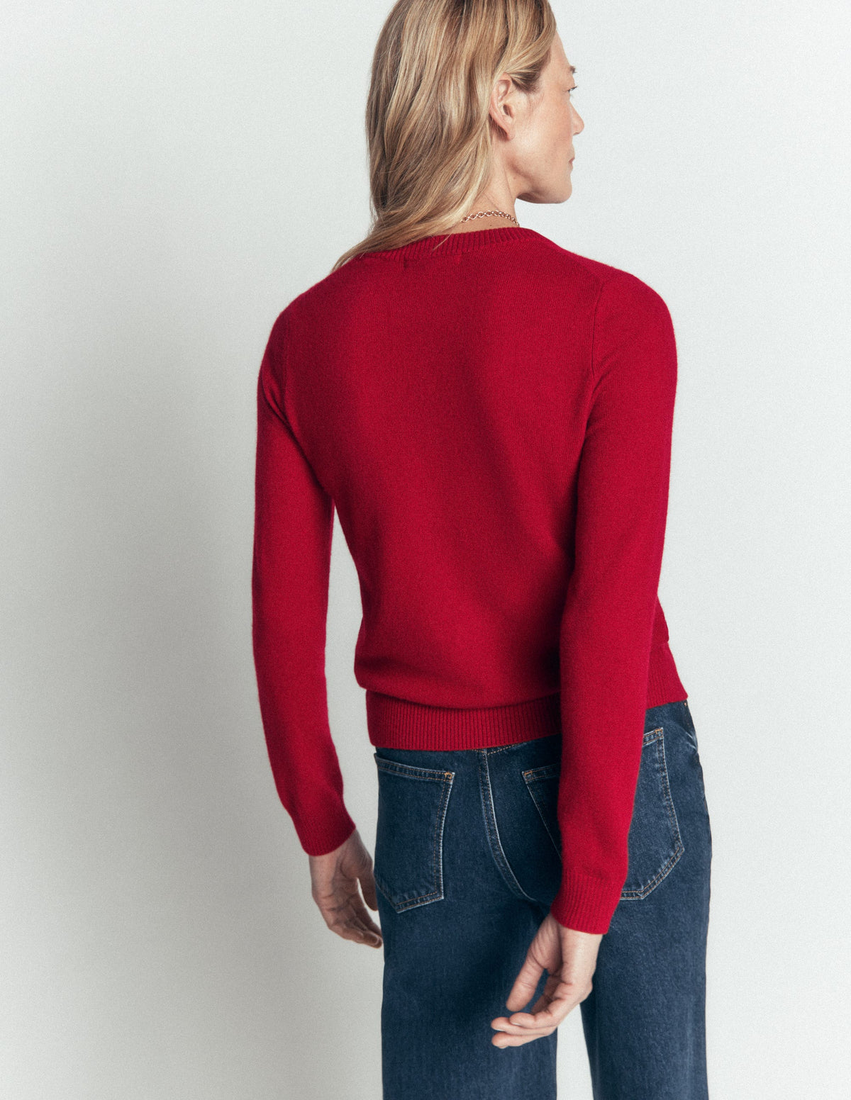 Elsie Cashmere Crew Jumper-Poppy Red-3