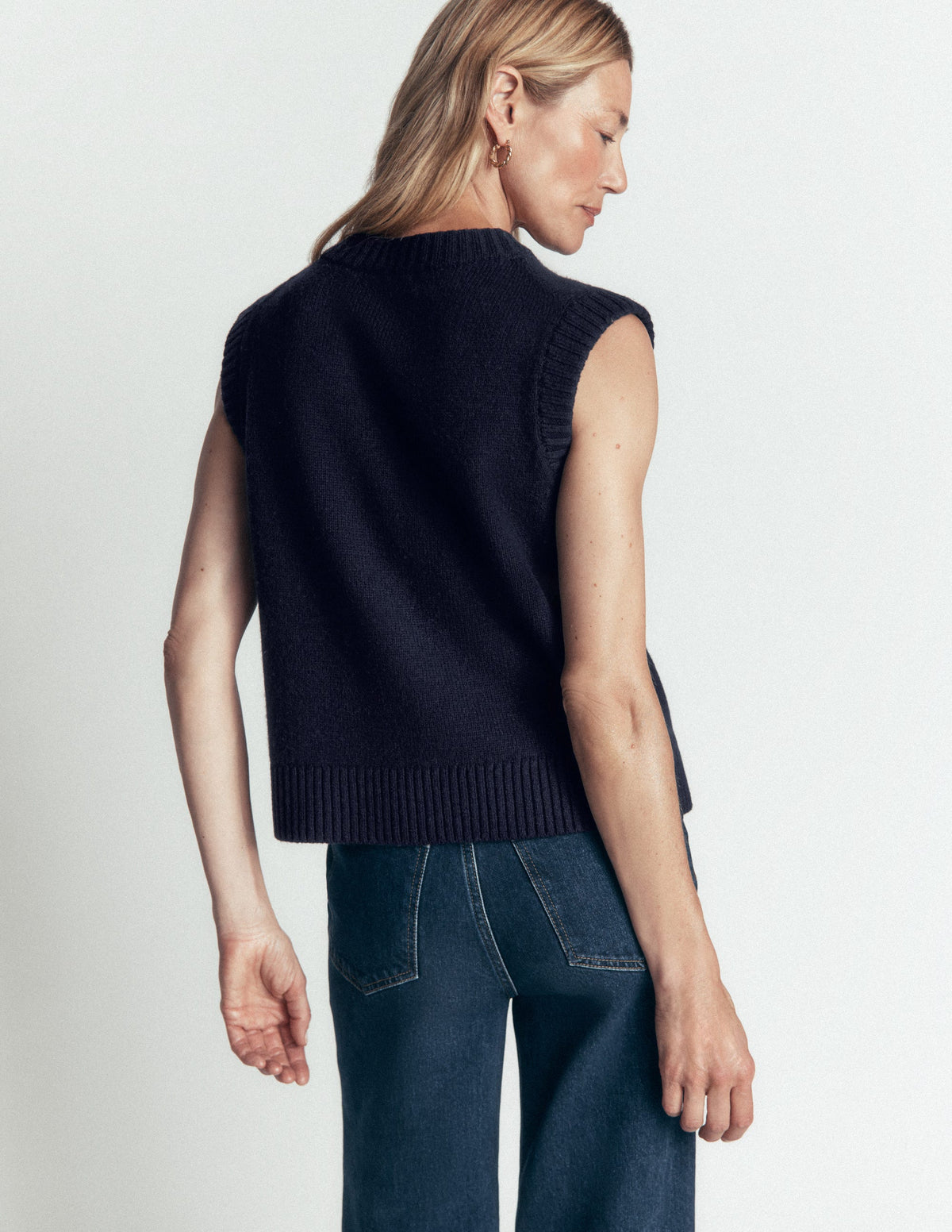 Marta Merino Wool Waistcoat-Navy - Image 3