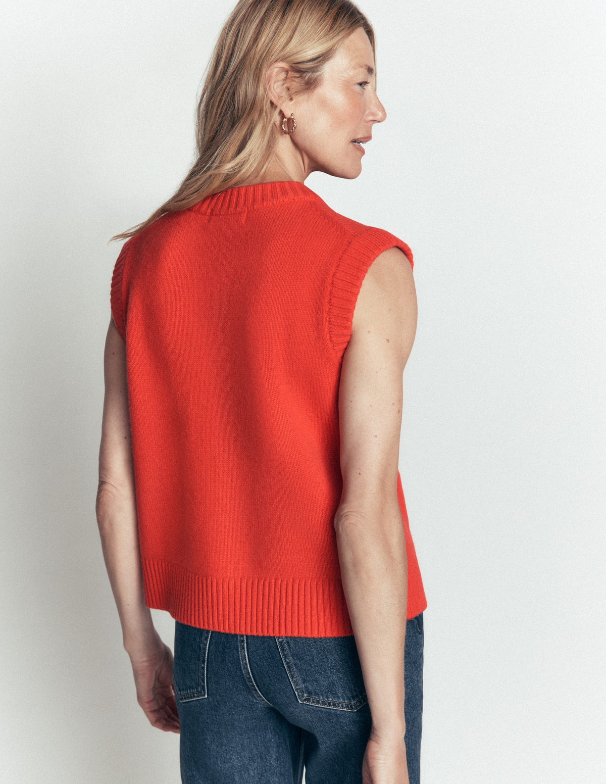 Marta Merino Wool Waistcoat-Sunset Orange-3
