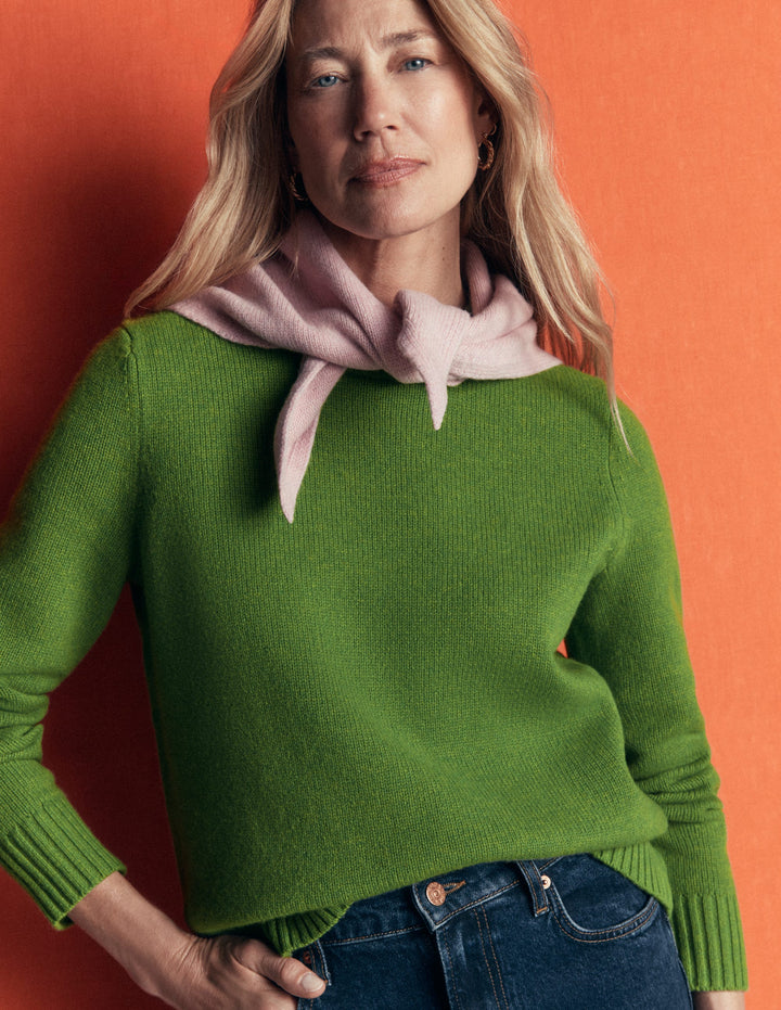 Marta Merino Wool Crew Jumper-Juicy Apple