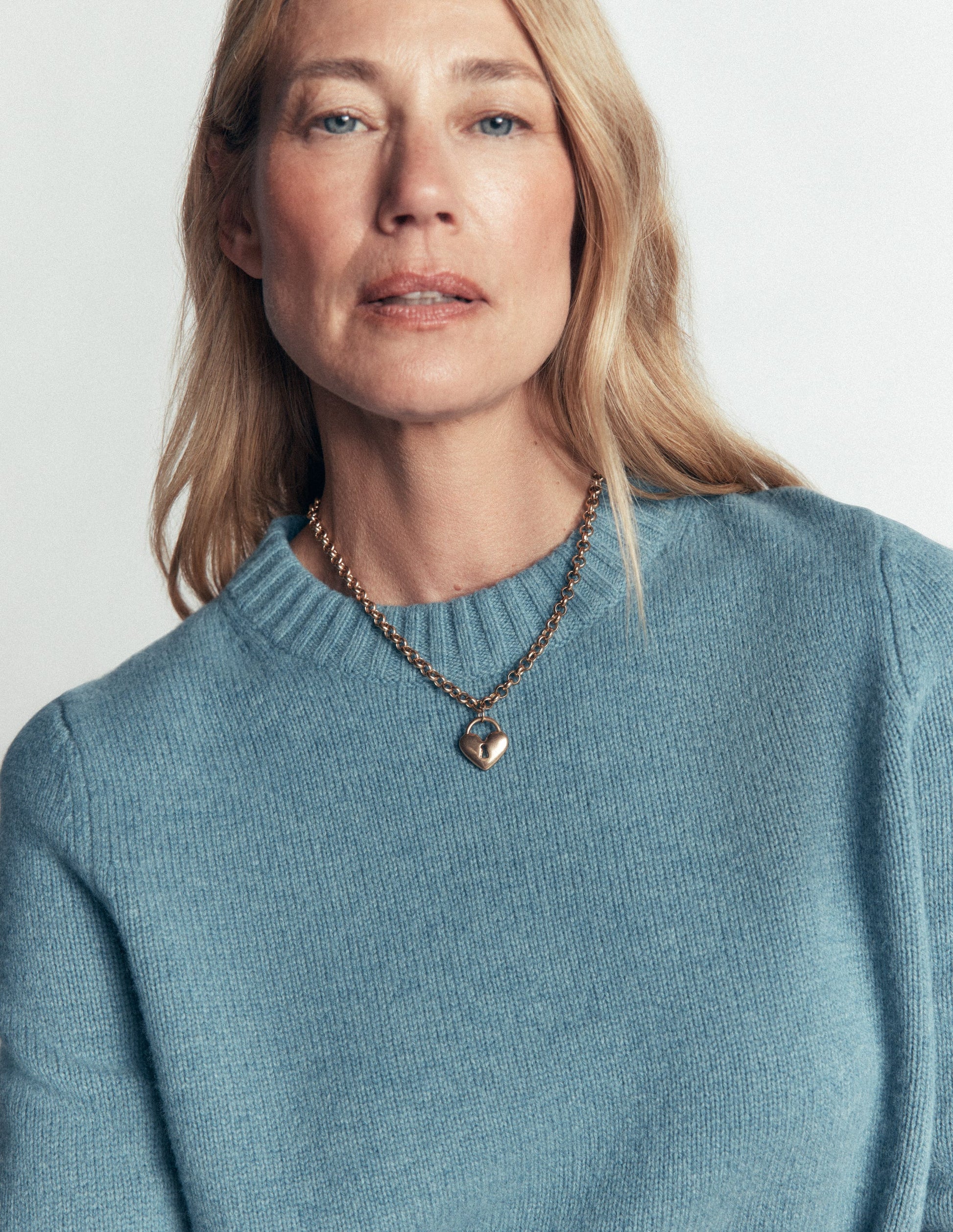 Marta Merino Wool Crew Jumper-Blue Aura-2