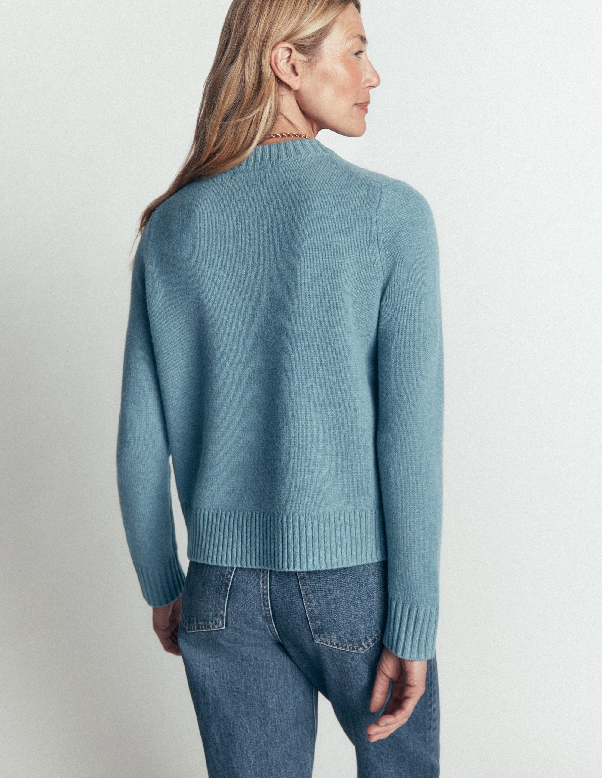 Marta Merino Wool Crew Jumper-Blue Aura - Image 3