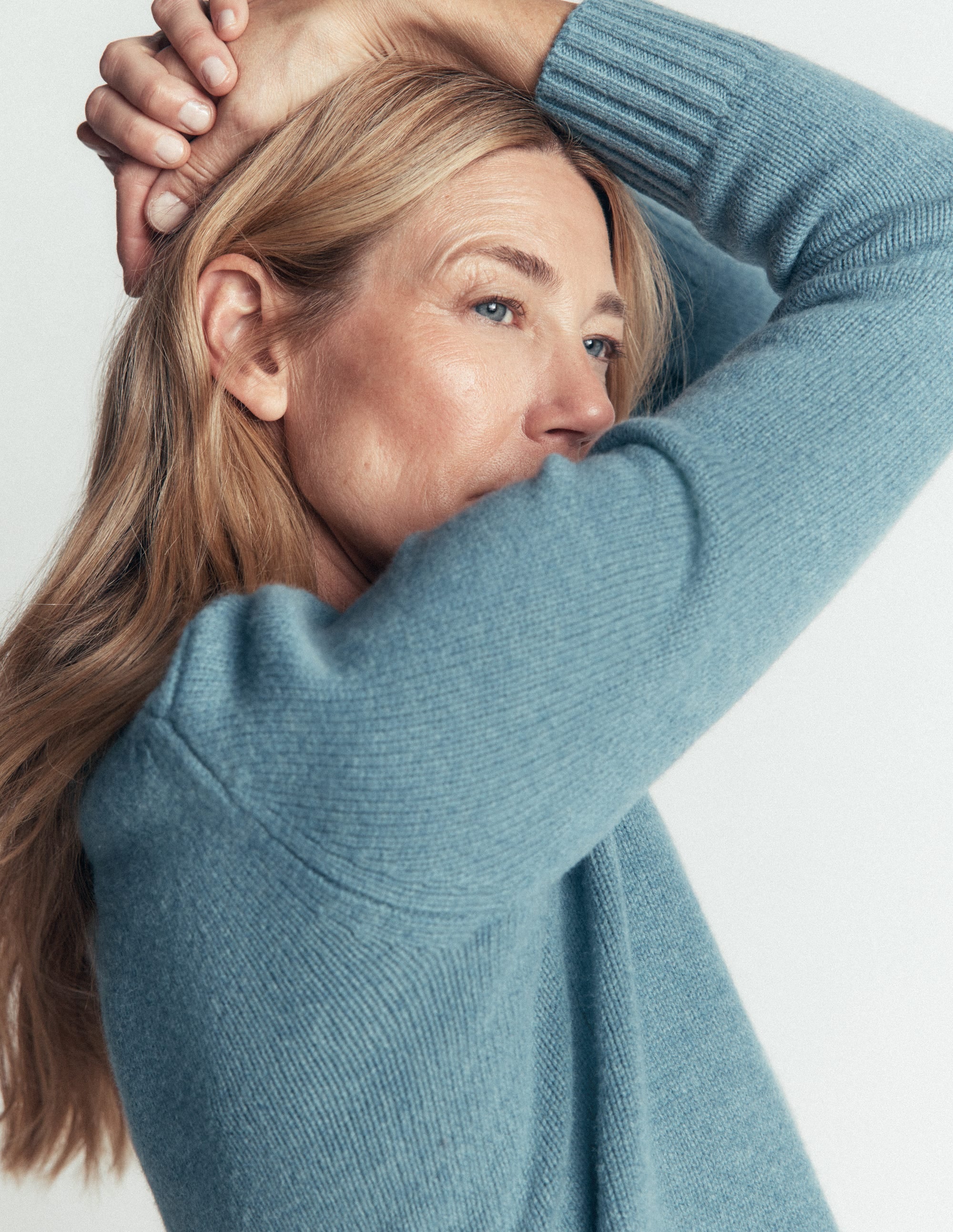 Marta Merino Wool Crew Jumper-Blue Aura - Image 5