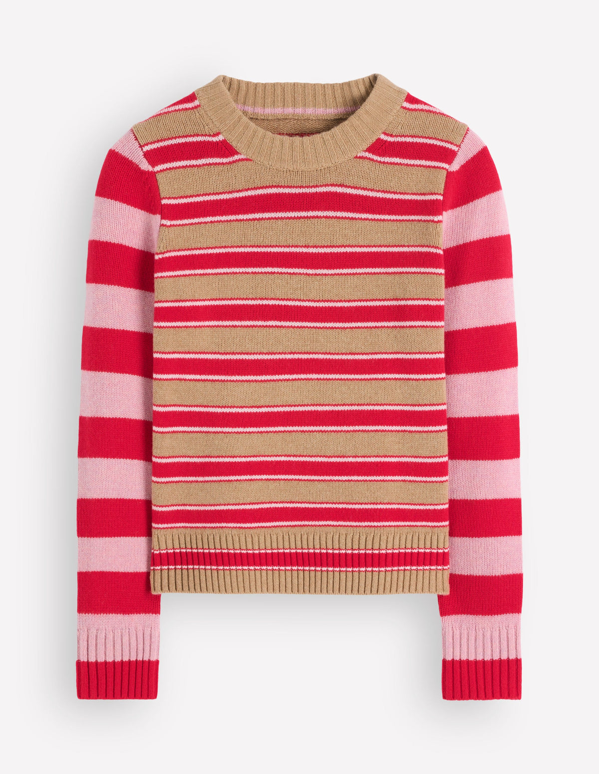 Marta Merino Wool Crew Jumper-Hotch Stripe - Image 6