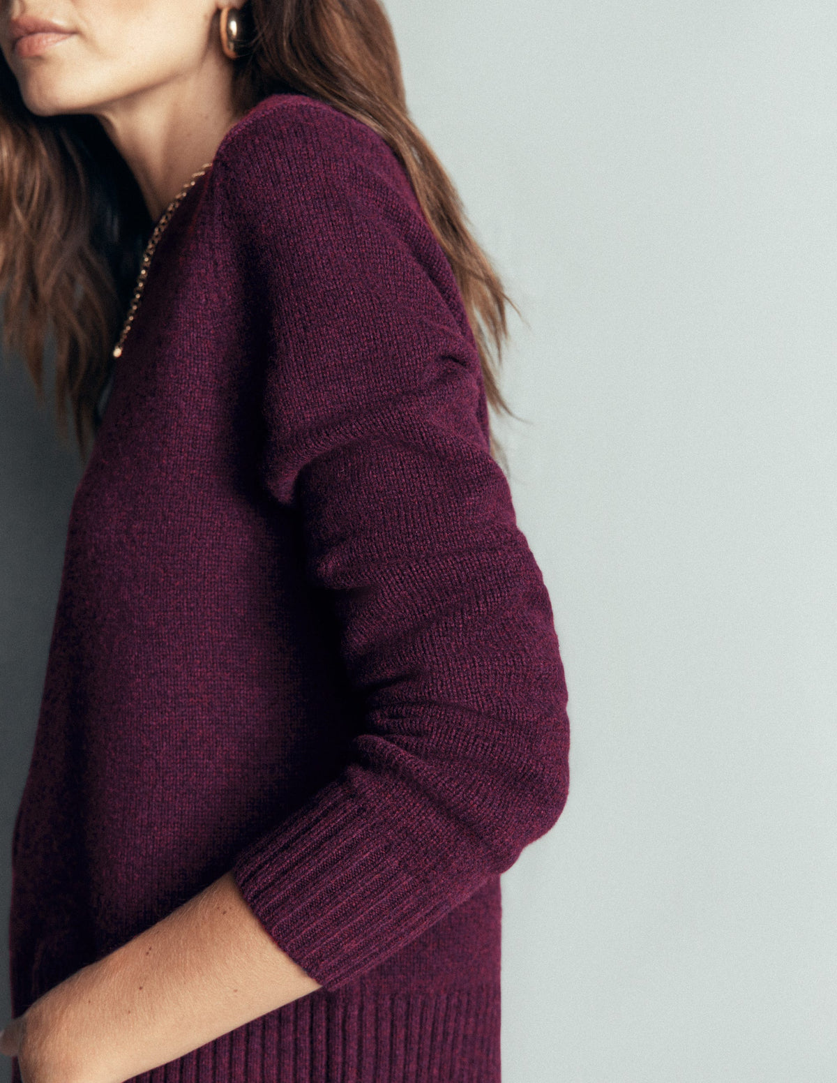 Marta Merino Wool Crew Jumper-Potent Purple-2