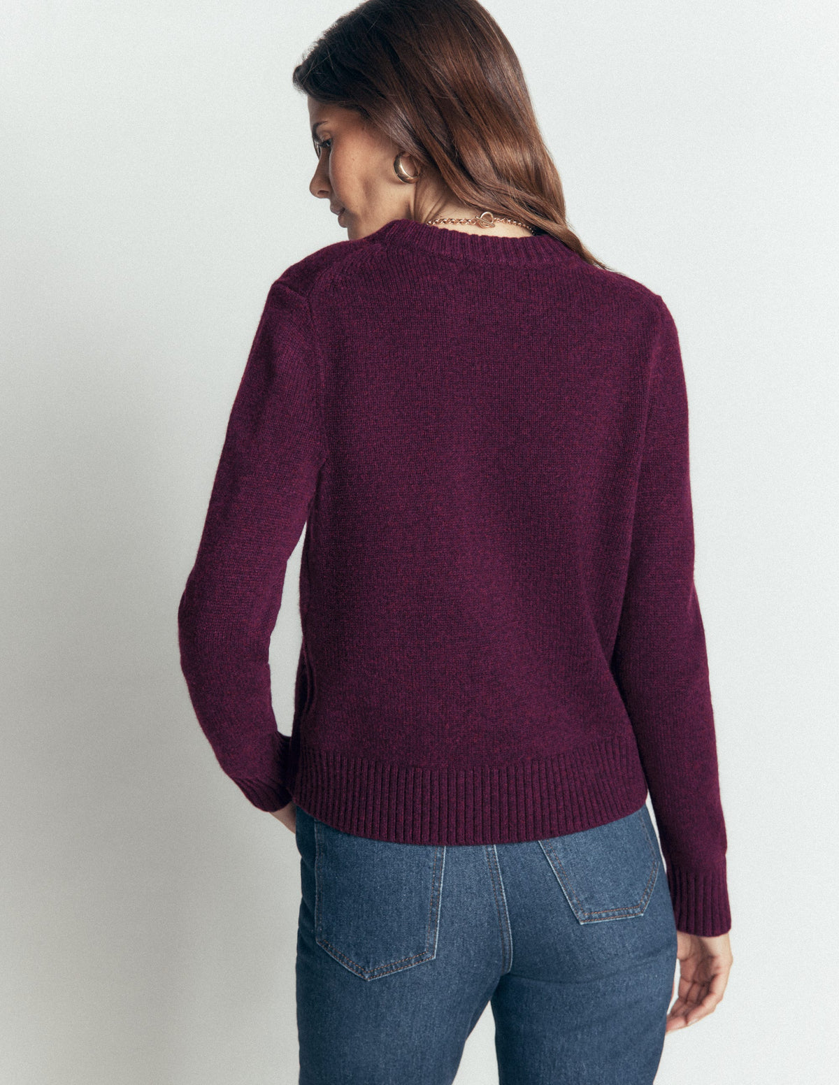 Marta Merino Wool Crew Jumper-Potent Purple - Image 3