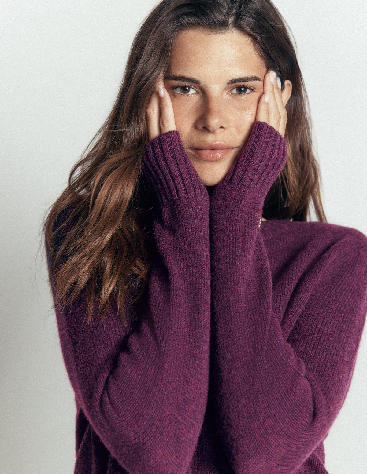 Marta Merino Wool Crew Jumper-Potent Purple-4