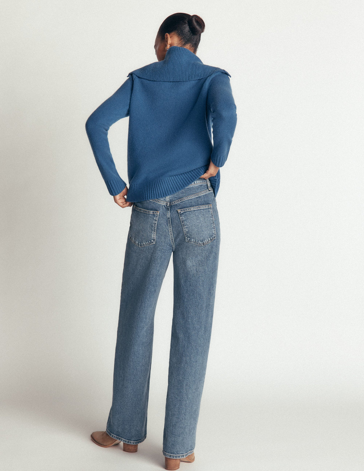 Marta Merino Wool Sailor Top-Delft Blue-4